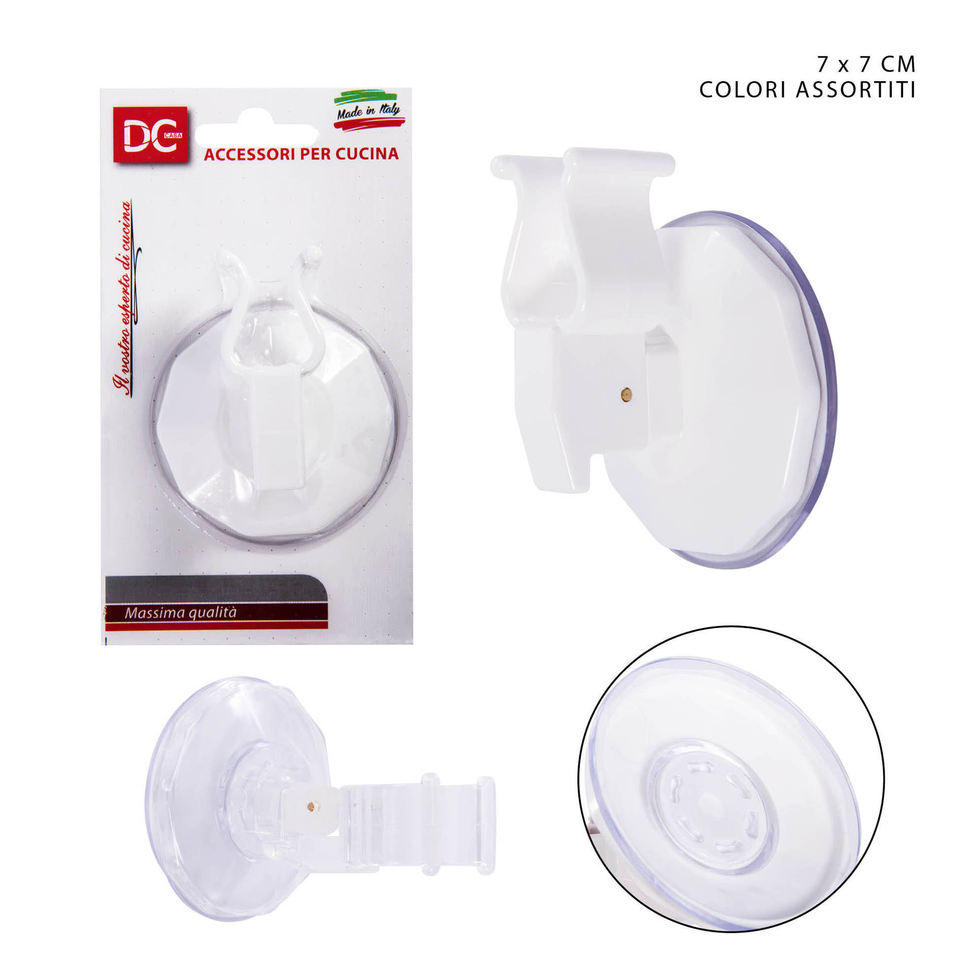 DC CASA GANCIO VENTOSA SCOPA PLAST. 7X7CMDc