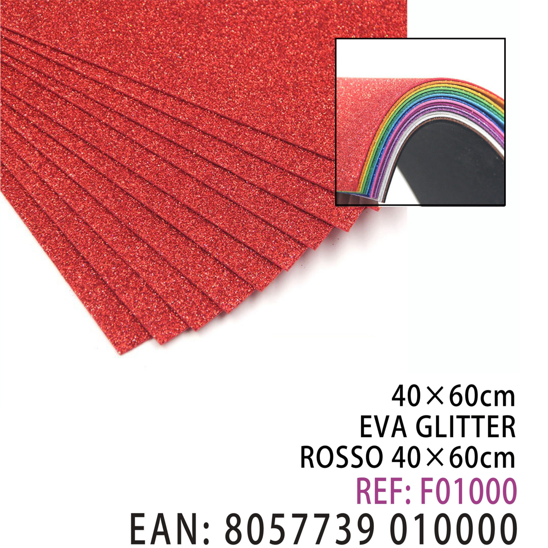 EVA 40X60CM GLITTER ROSSOHQ