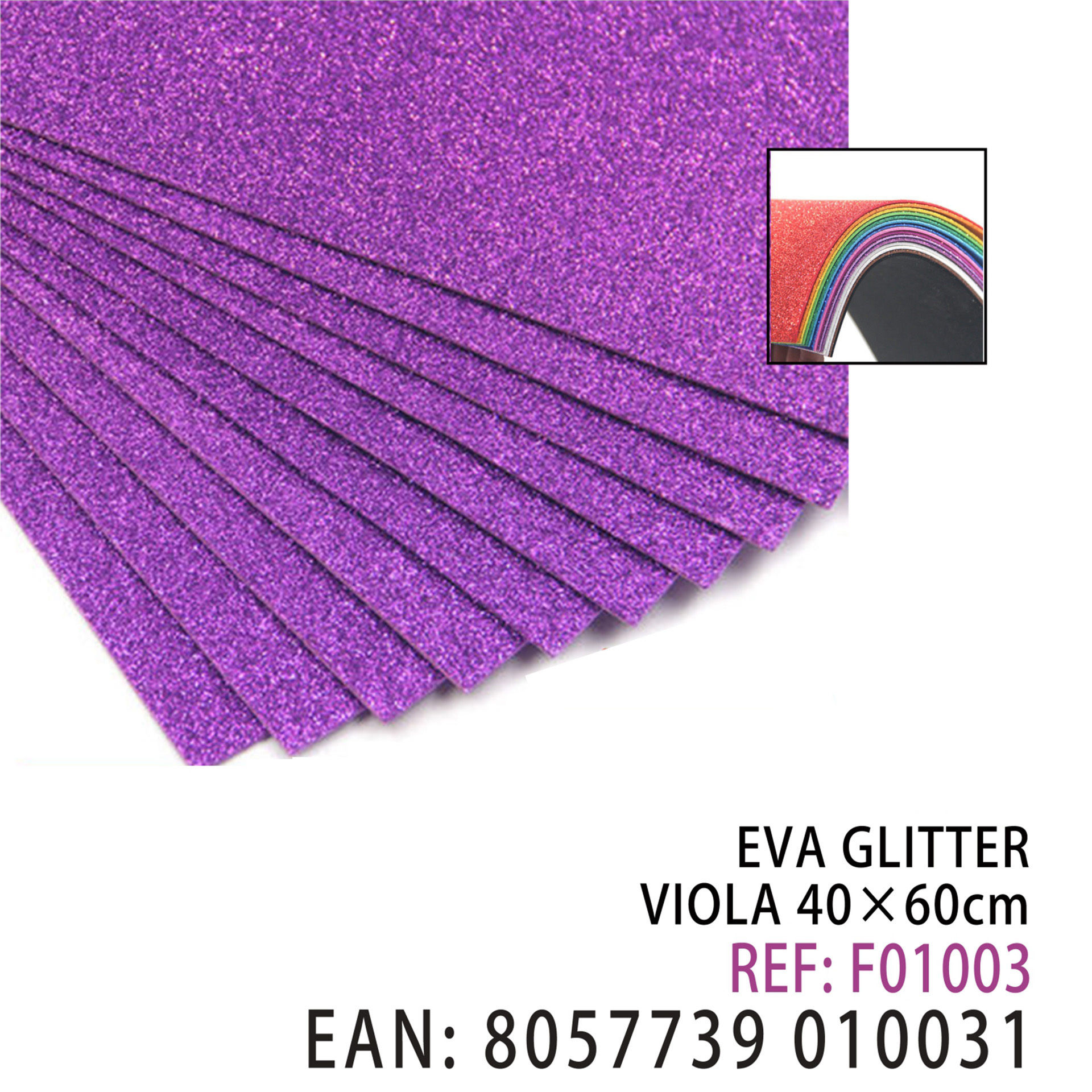 EVA 40X60CM GLITTER VIOLAHQ