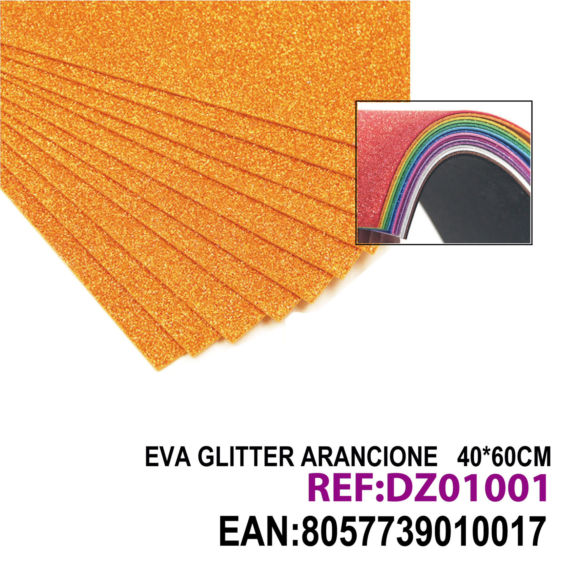 EVA GLITTER ARANCIONE 40*60CMHQ