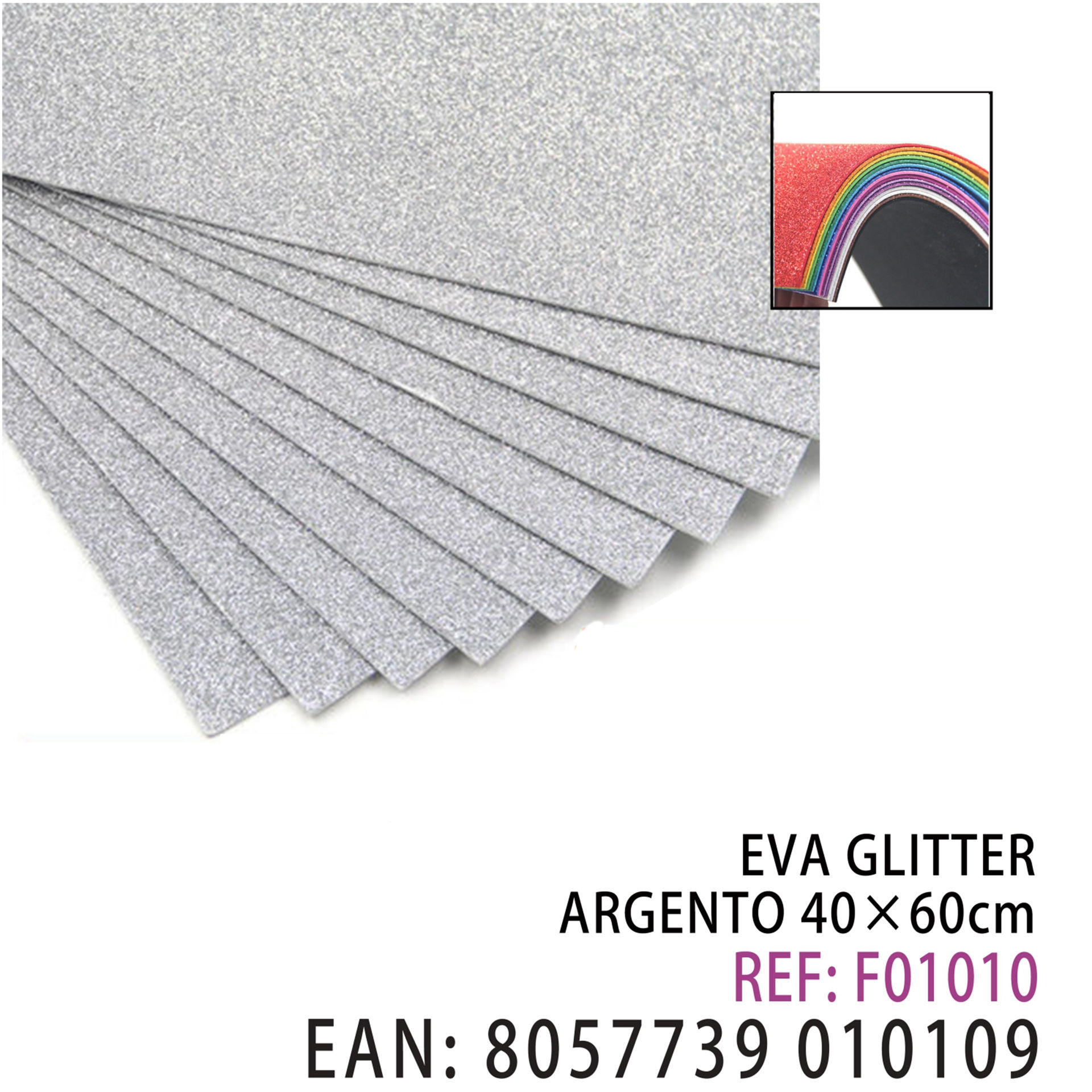 EVA GLITTER ARGENTO 40*60CMHQ