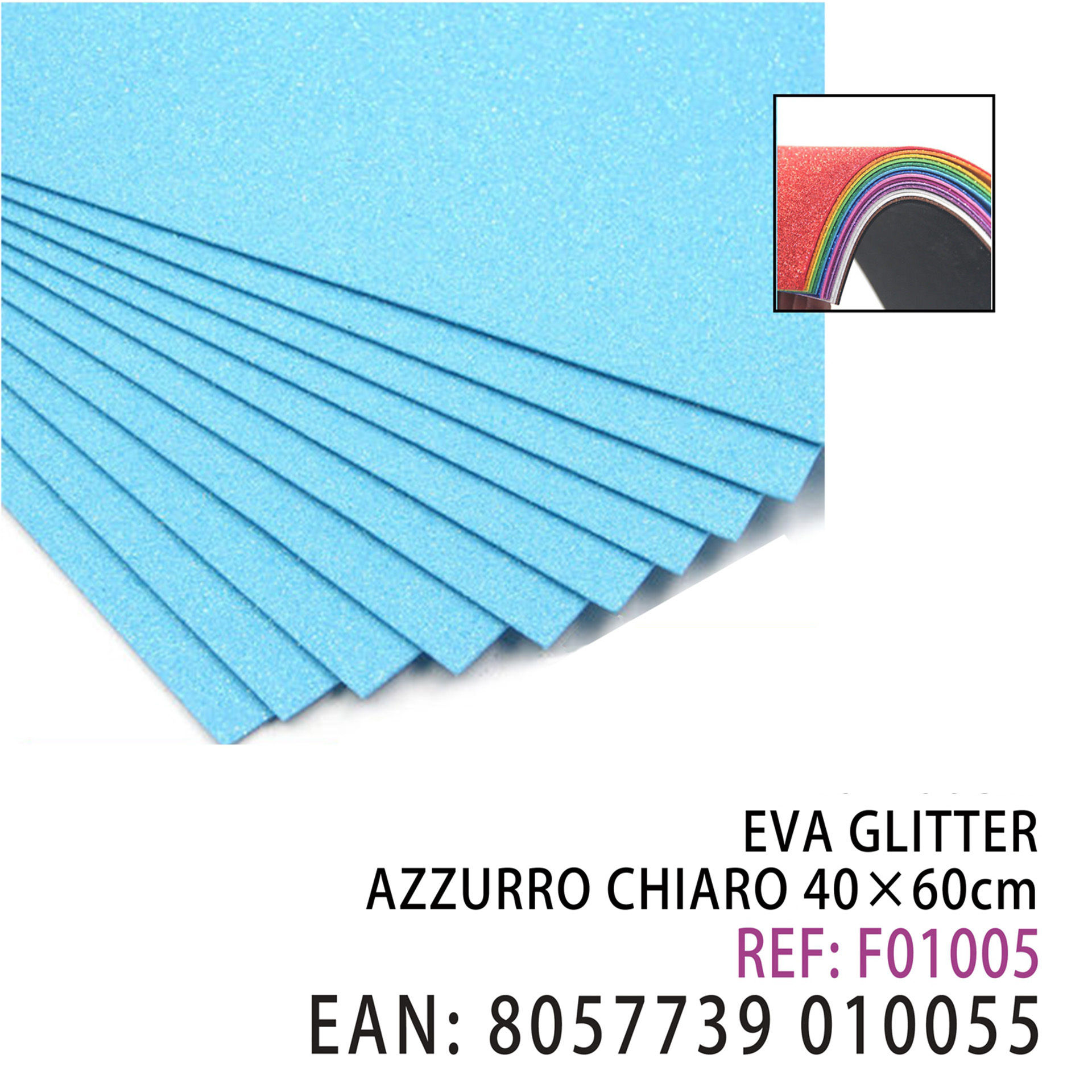 EVA GLITTER AZZURRO CHIARO 40*60CMHQ