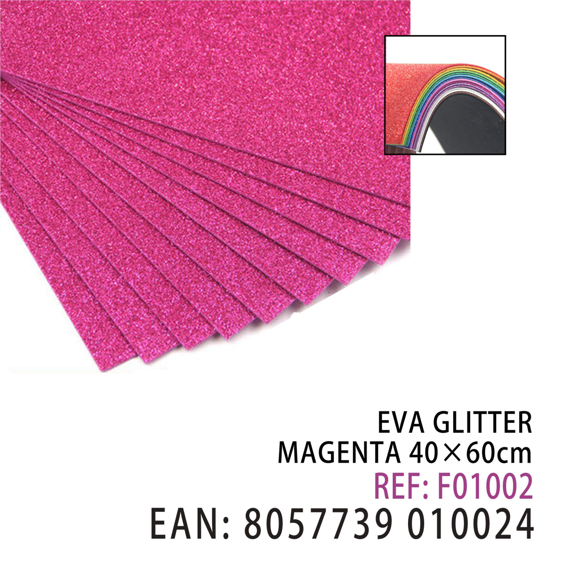 EVA GLITTER MAGENTA 40 X 60CMHQ