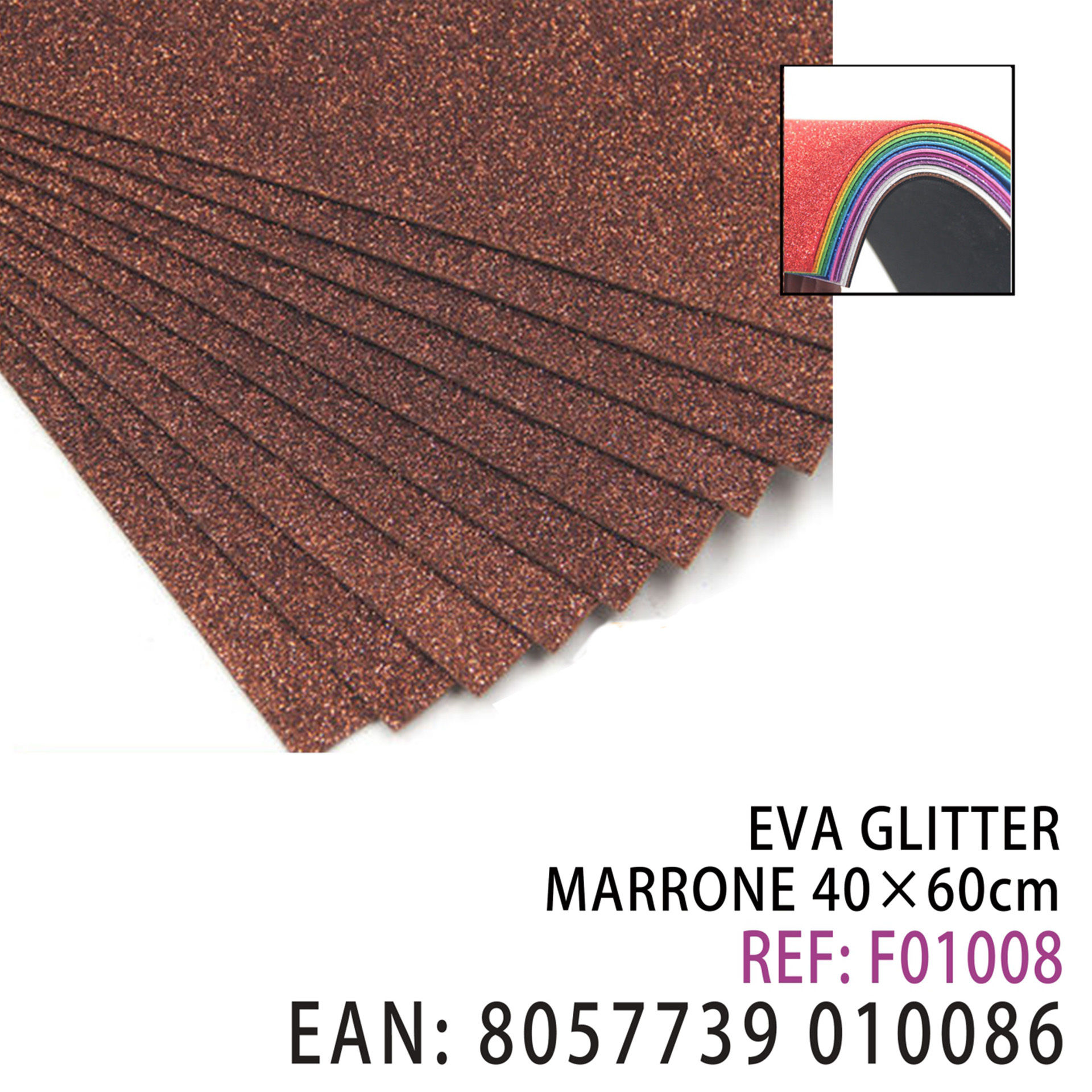 EVA GLITTER MARRONE 40*60CMHQ