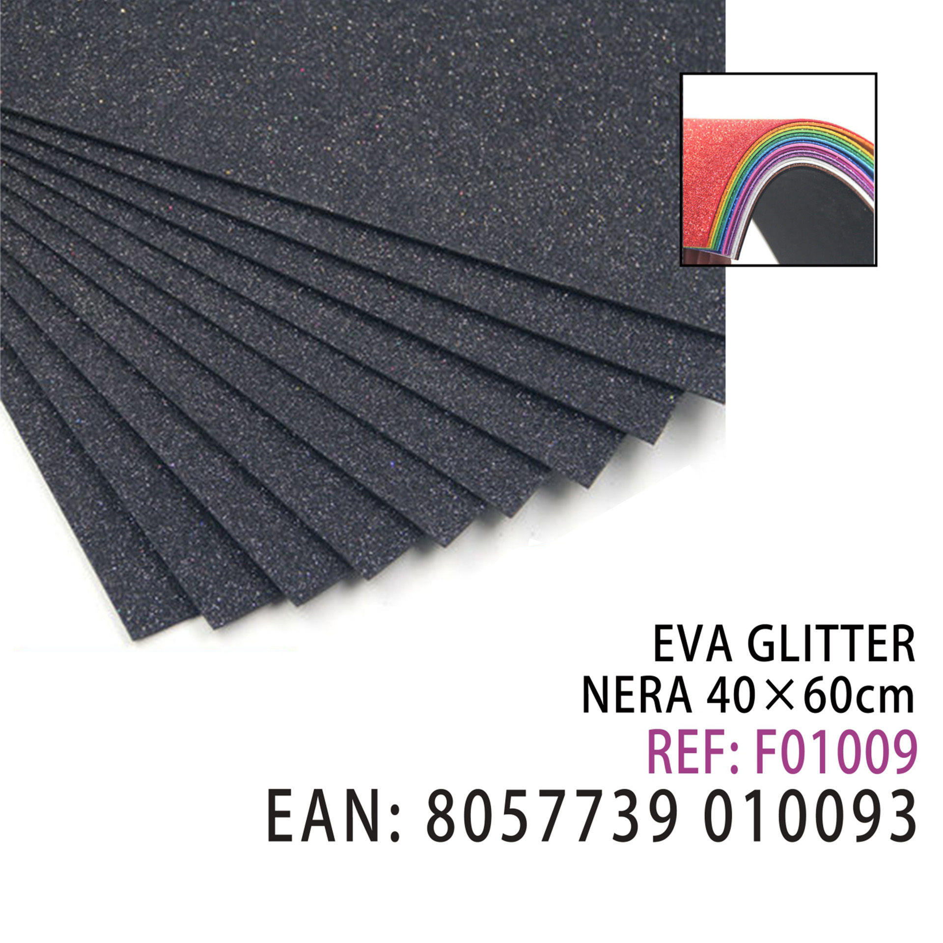 EVA GLITTER NERA 40*60CMHQ
