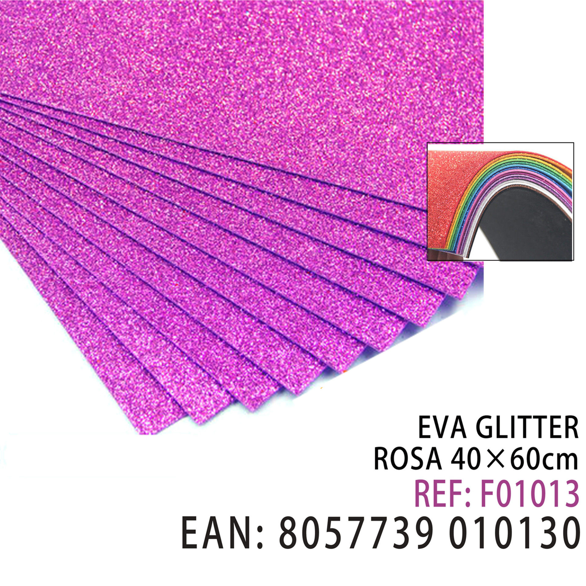 EVA GLITTER ROSA 40 X 60CMHQ