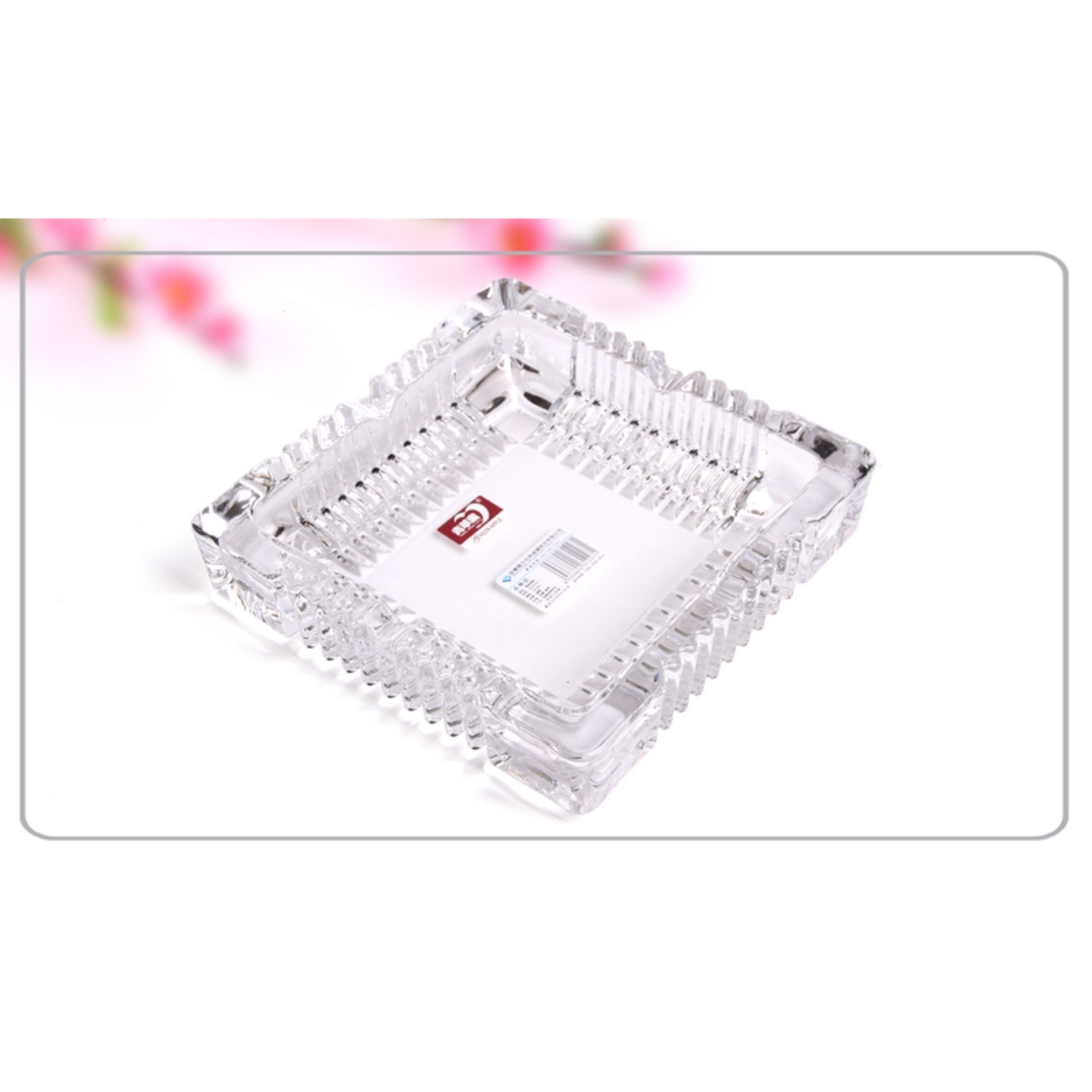 POSACENERE IN VETRO TRASP. QUAD.18*18CM G1016-1HQ