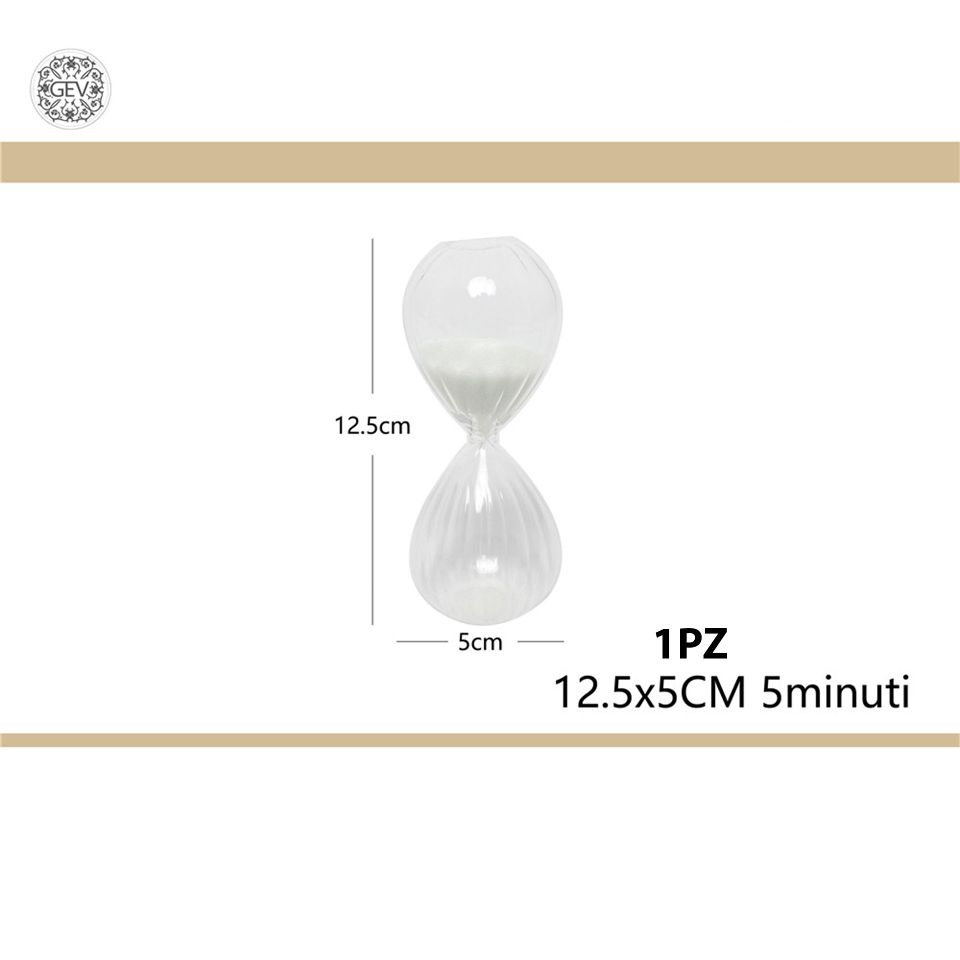 CLESSIDRA IN VETRO 5 MINUTI 12.5*5CMGev