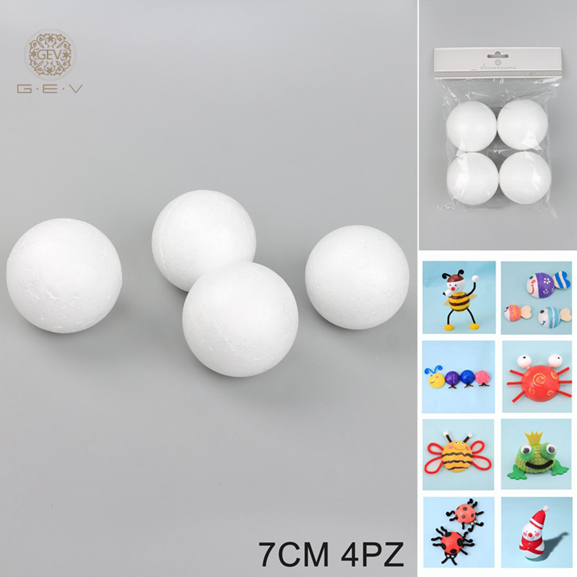 PALLINA POLISTIROLO 7CM 4PZGev