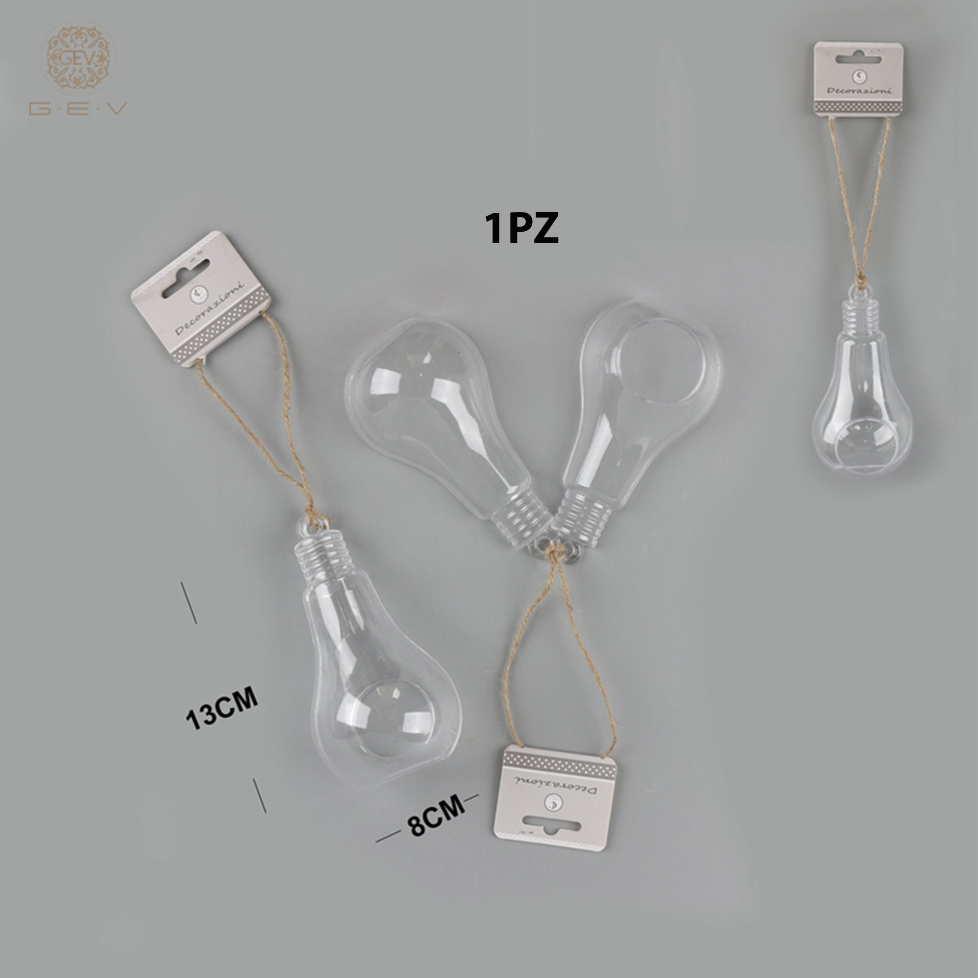 PENDENTE LAMPADINA IN PLASTICA 13X18CMGev