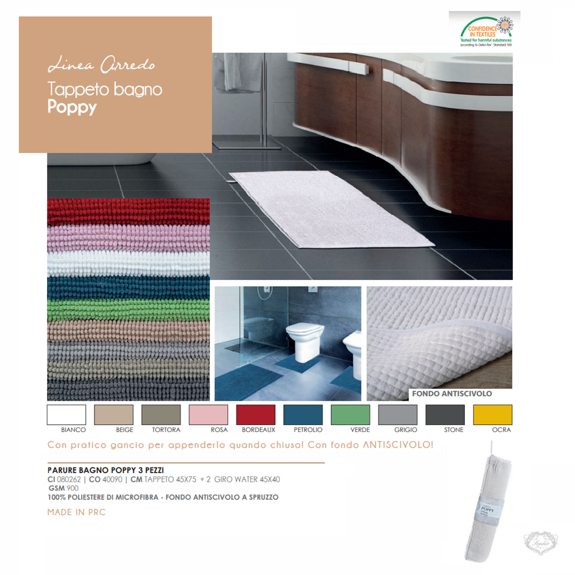 PARURE 3PZ POPPY 45*75+2*50*40 TORTORALovely Home