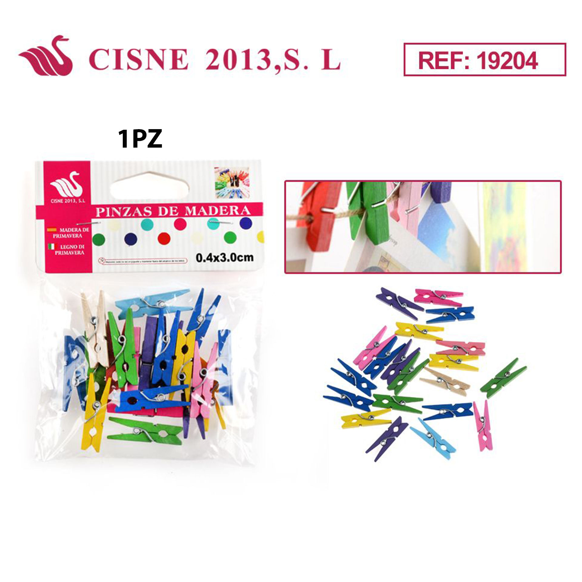 PINZETTE IN LEGNO COLORATEParty Go