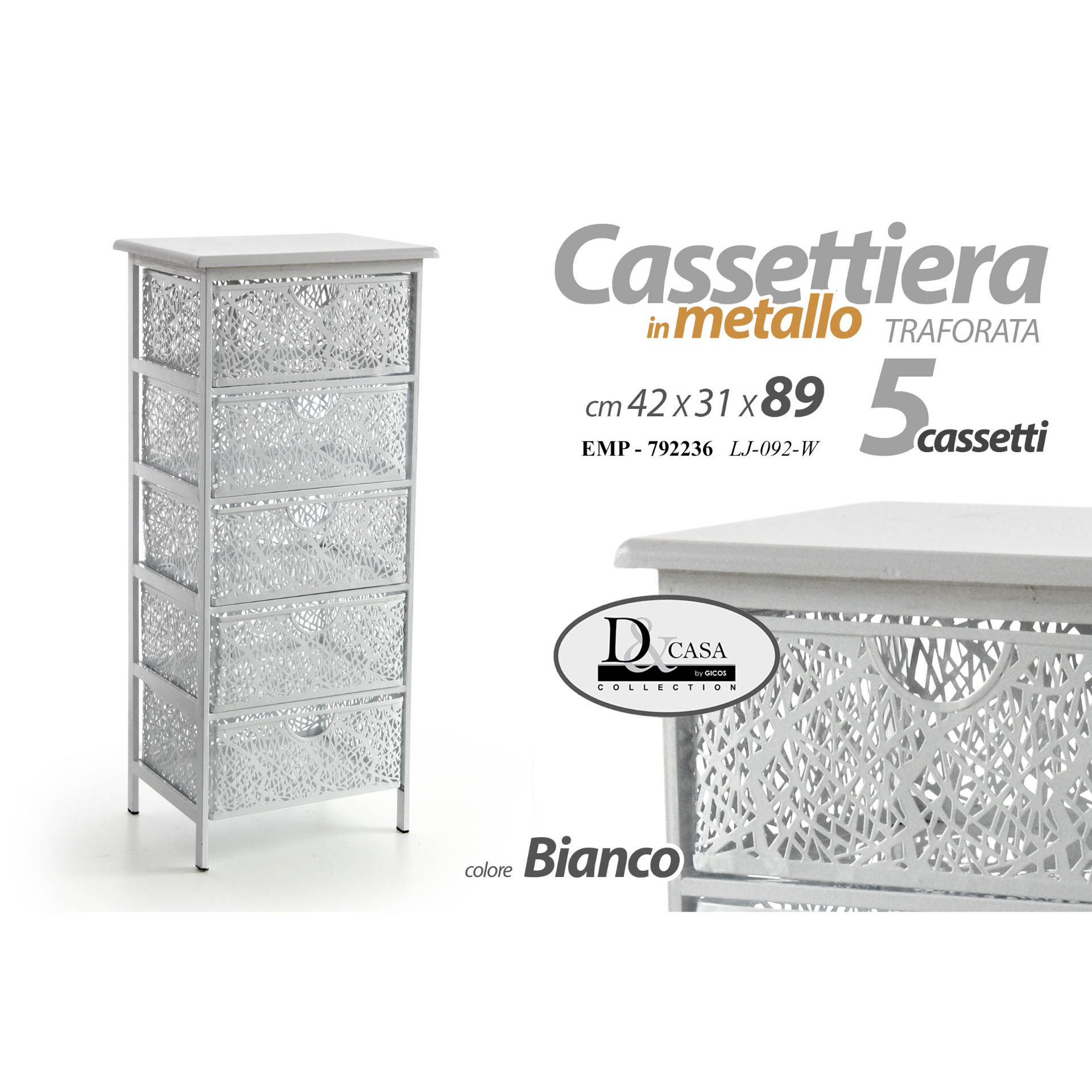 EMP/CASSETTIERA 5 40*29*89CM LJ-092/WGicos