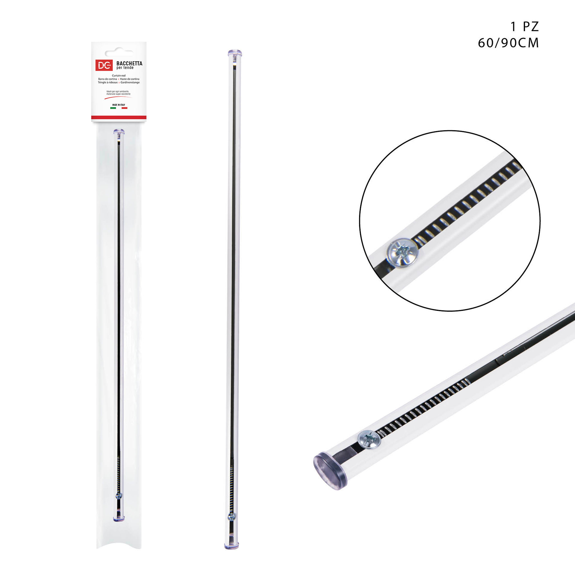 DC CASA BACCHETTE TENDA C/MOLLE REGOLABILE 60/90CMDc