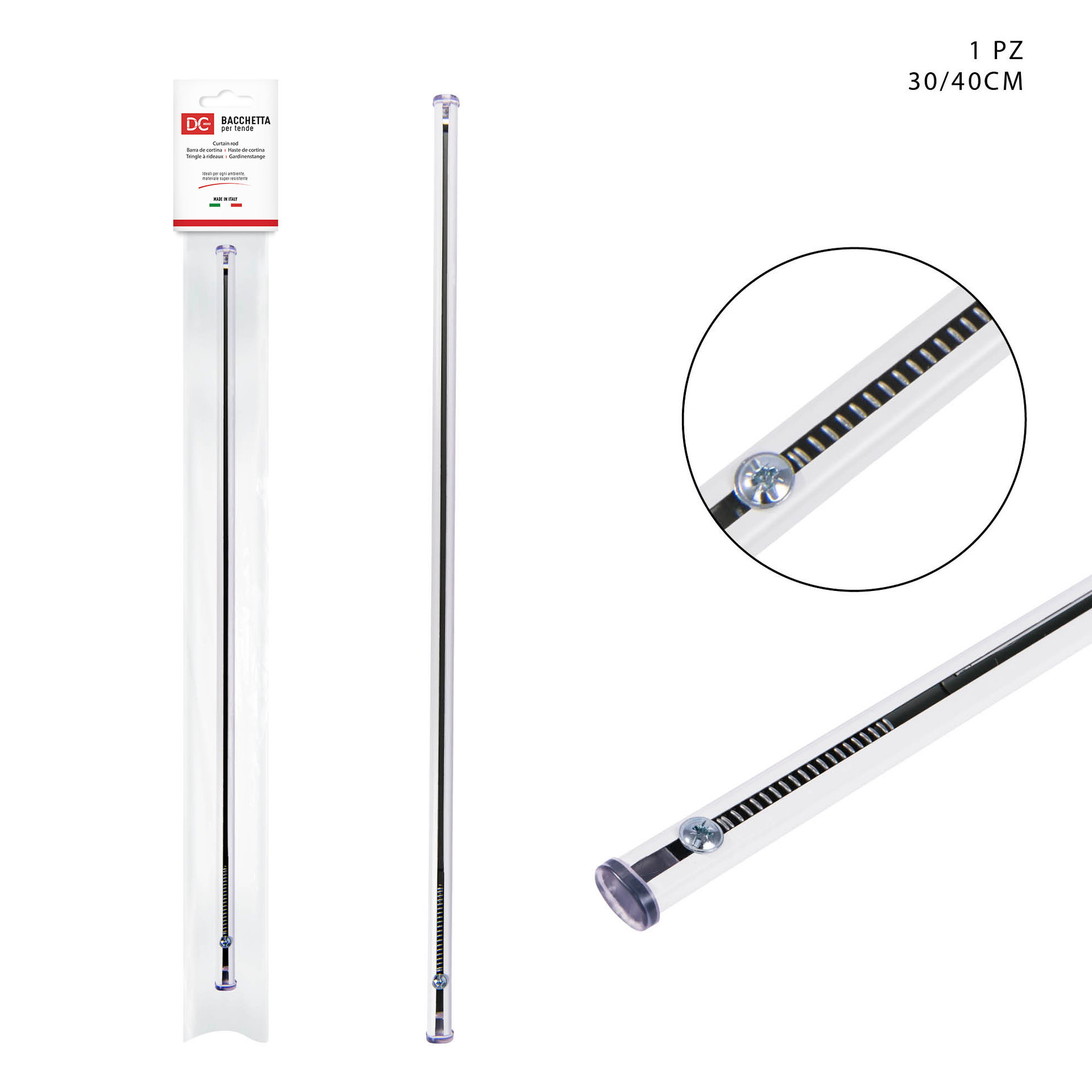 DC CASA BACCHETTE TENDA C/MOLLE REGOLABILE 30/40CMDc