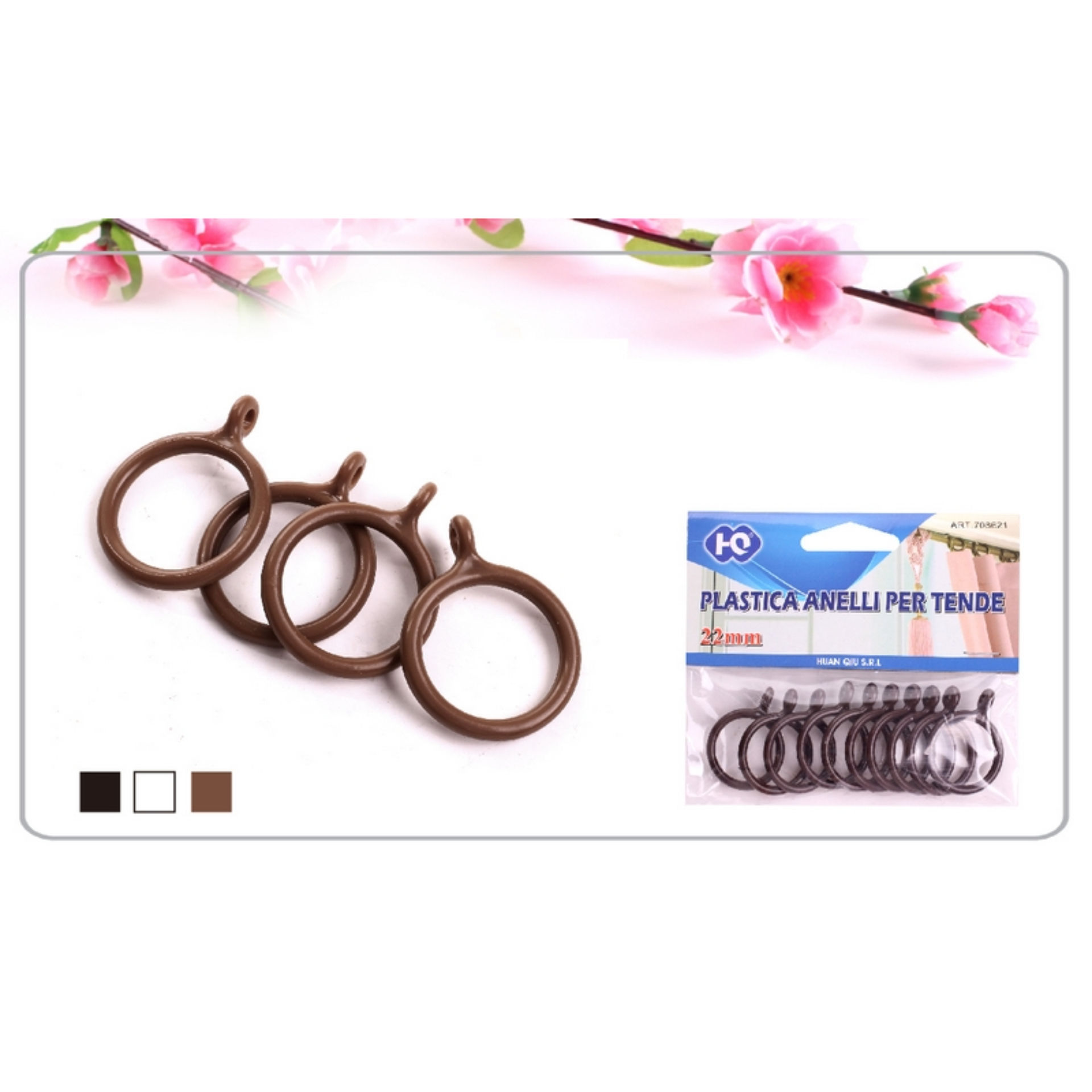 ANELLI IN PLASTICA PER TENDE 22MMHQ