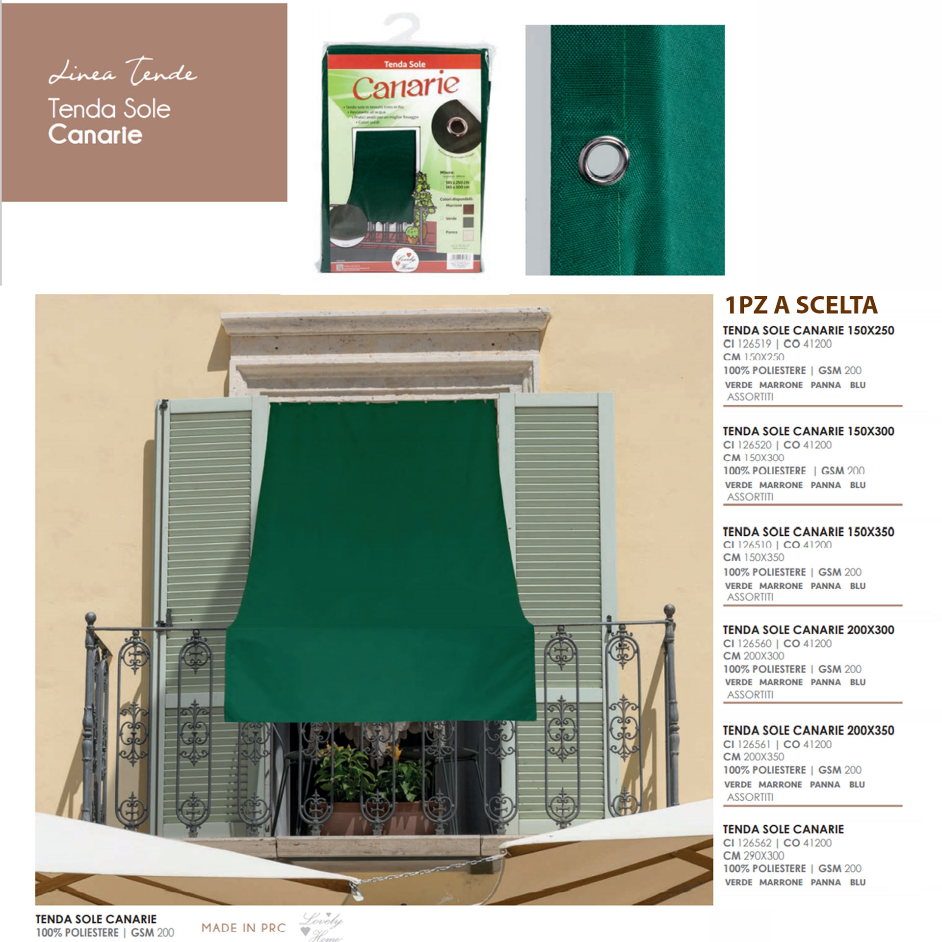 TENDA SOLE CANARIE TU 150*300 VERDLovely Home