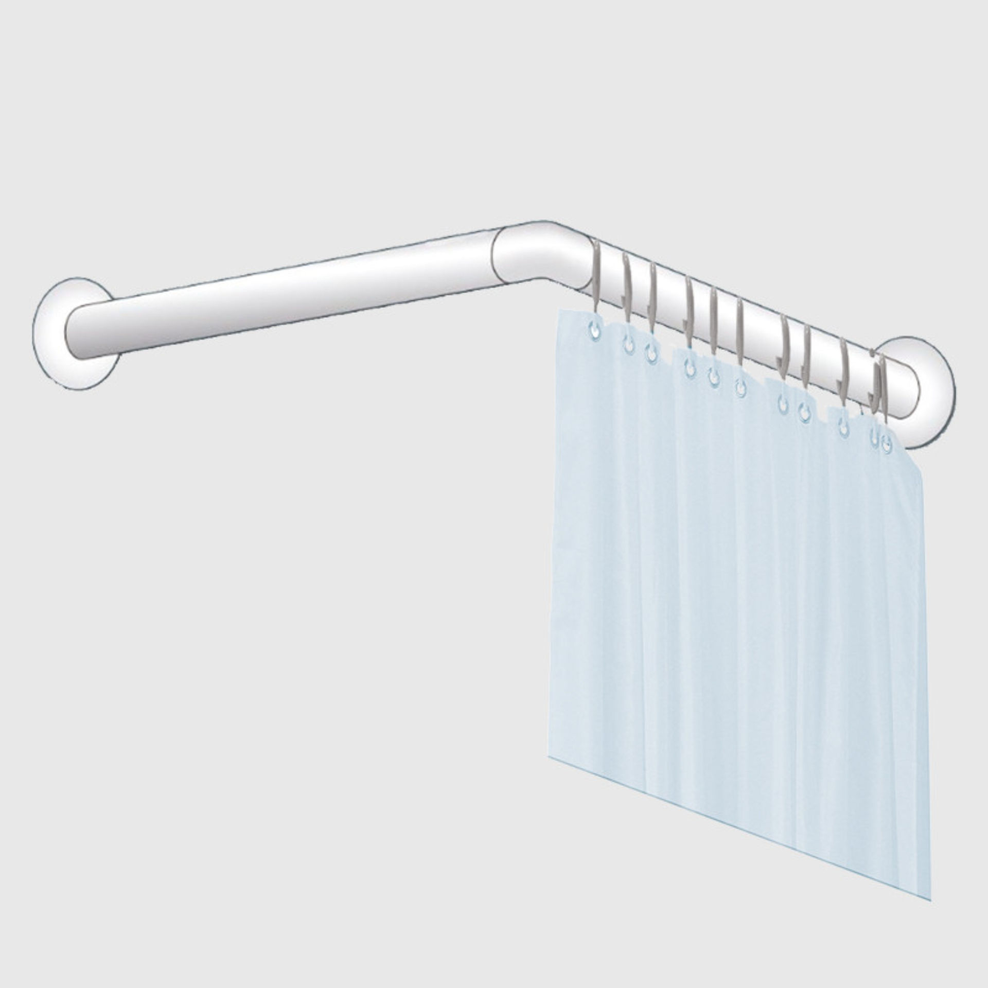 BASTONE DOCCIA ANGOLARE A L 2 LATI 80X80 CMLa Briantina