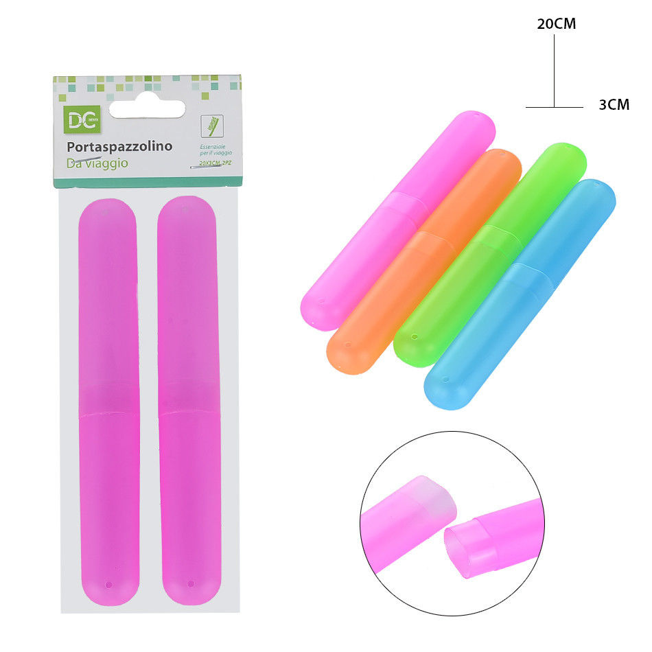 DC CASA P/SPAZZOLINI VIAGGIO PLAST. 20X3CM 2PZDc