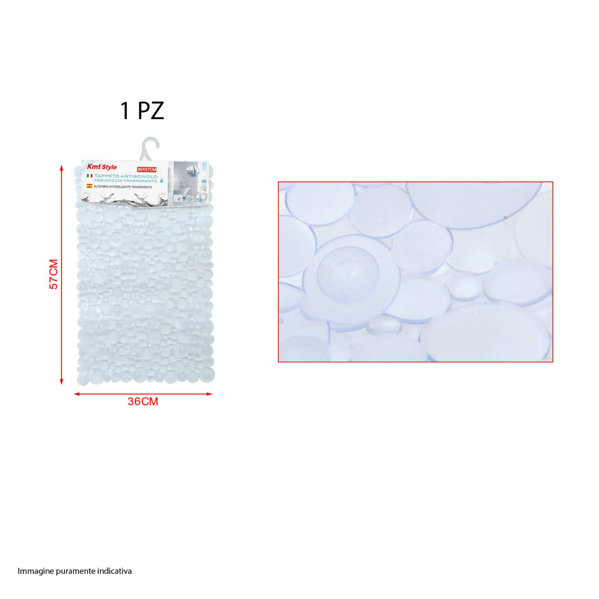 TAPPETO ANTISCIVOLO PER DOCCIA TRASPARENTEEmi Style