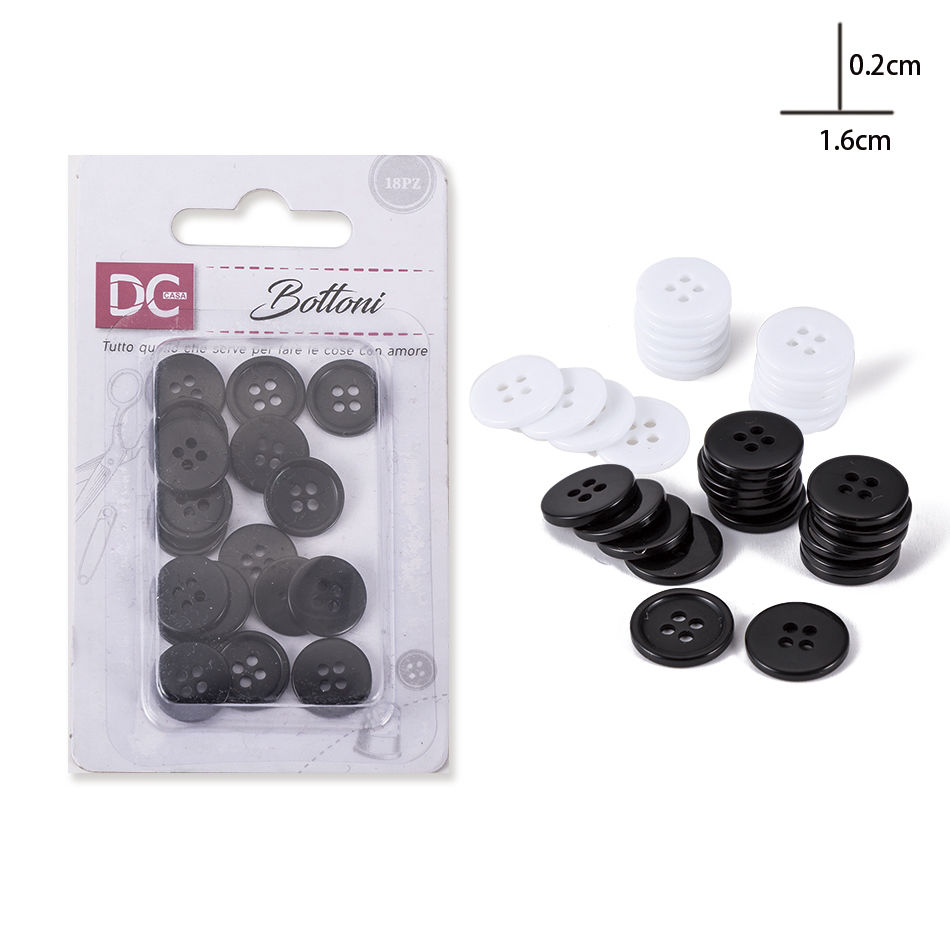 DC CASA BOTTONI PLASTICA 1,6X0,2CM 18PZDc