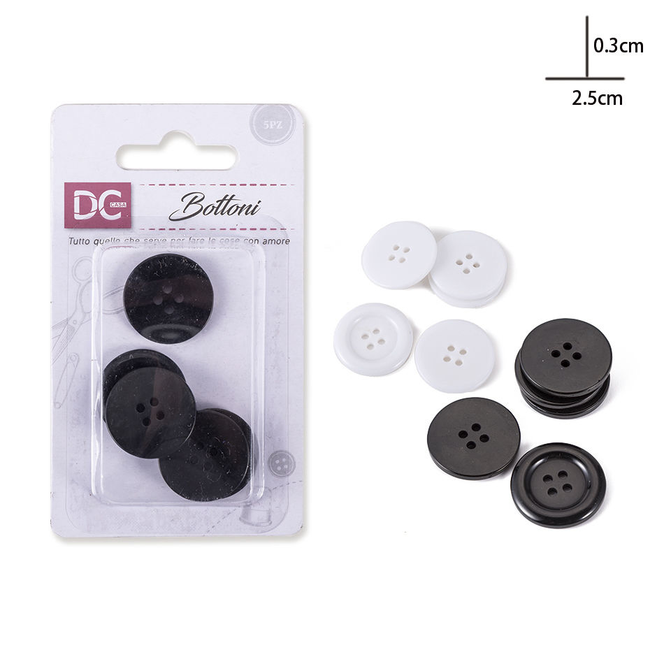 DC CASA BOTTONI PLASTICA 2,5X0,3CM 5PZDc