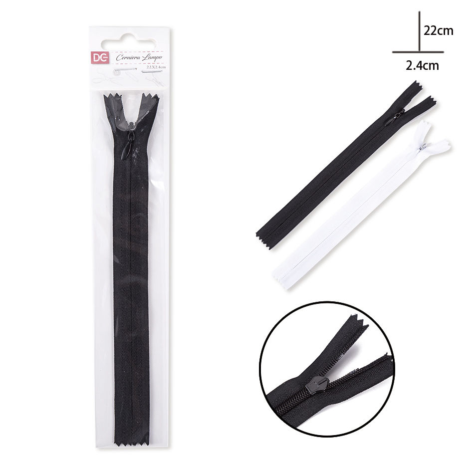 DC CASA CERNIERA LAMPO NYLON INVISIBILE 22X2.4CMDc