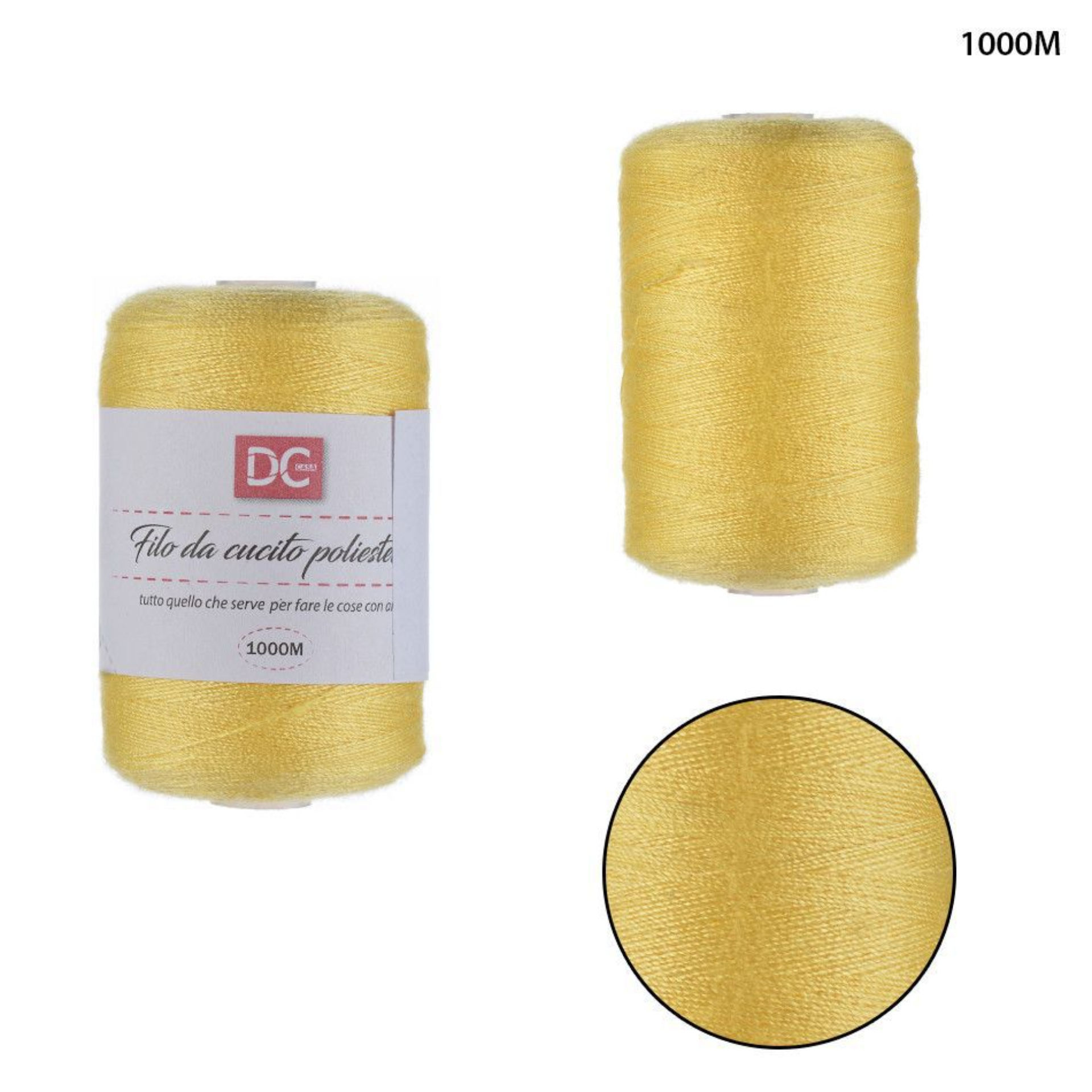 FILO CUCITO POLIESTERE 1000M COL.134 GIALLODc