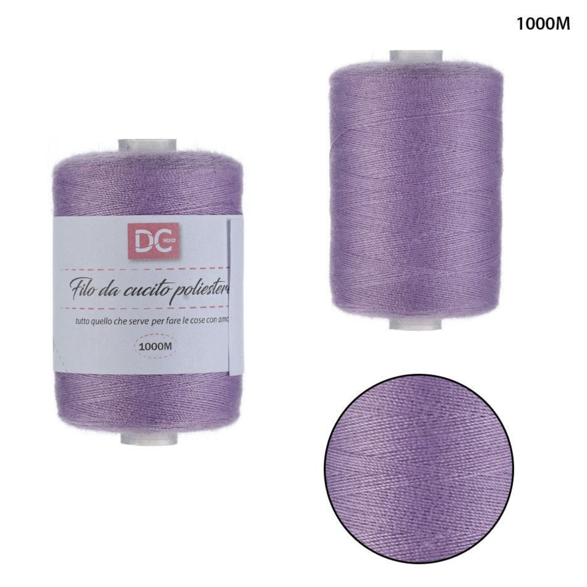 FILO CUCITO POLIESTERE 1000M COL.195 LILLADc