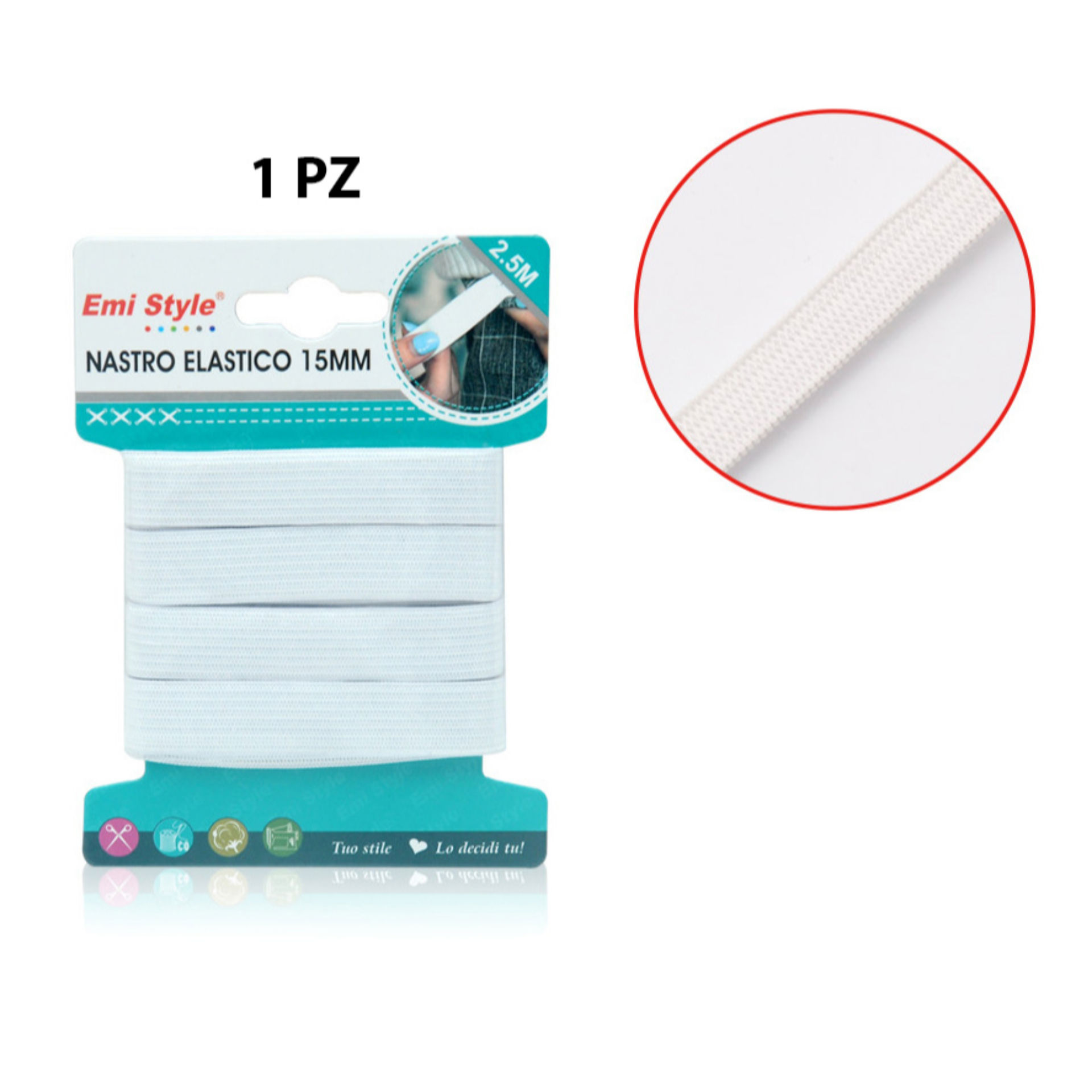 NASTRO ELASTICO 15MM*2.5M(6218954-A)Emi Style