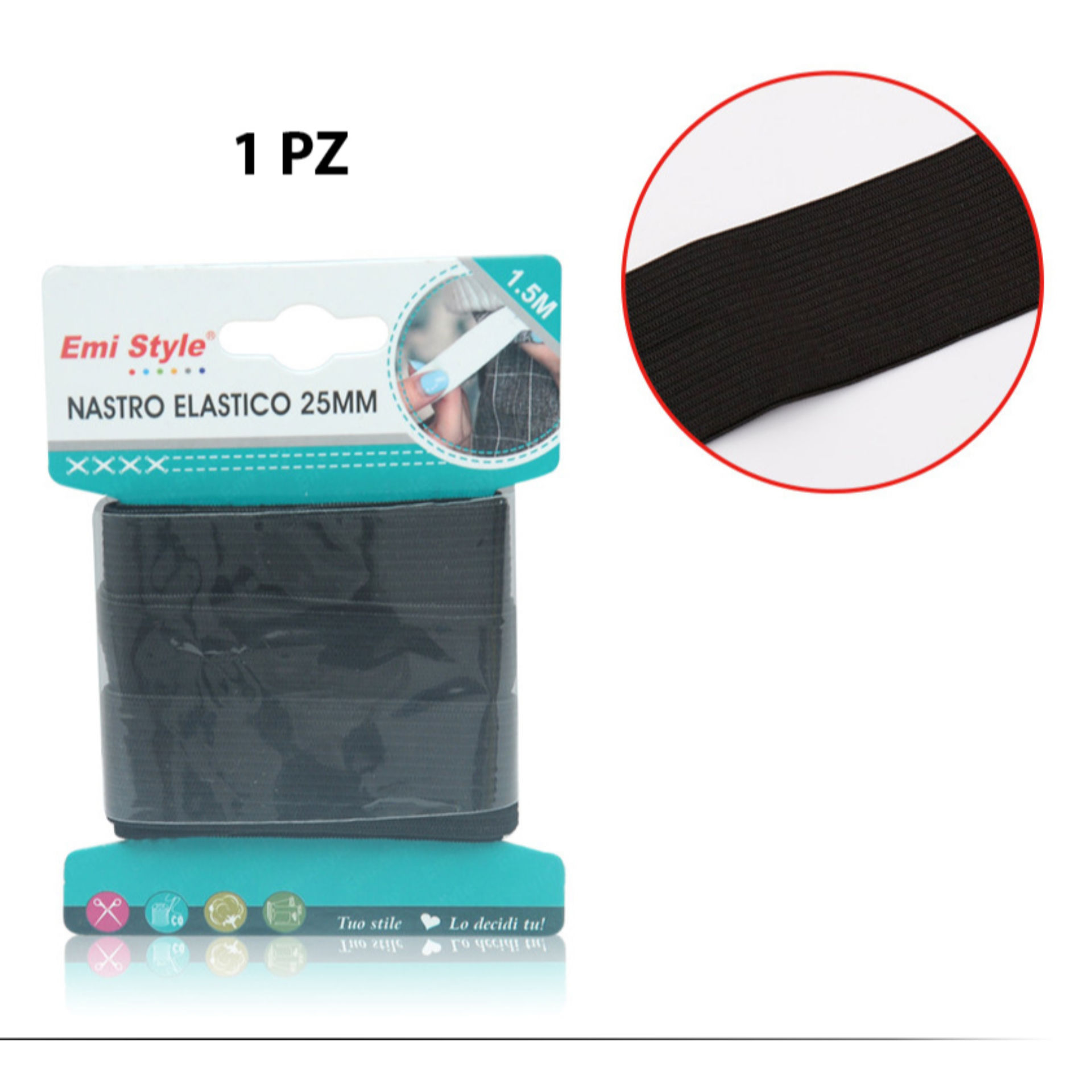 NASTRO ELASTICO 25MM*1.5M(6218956-B)Emi Style