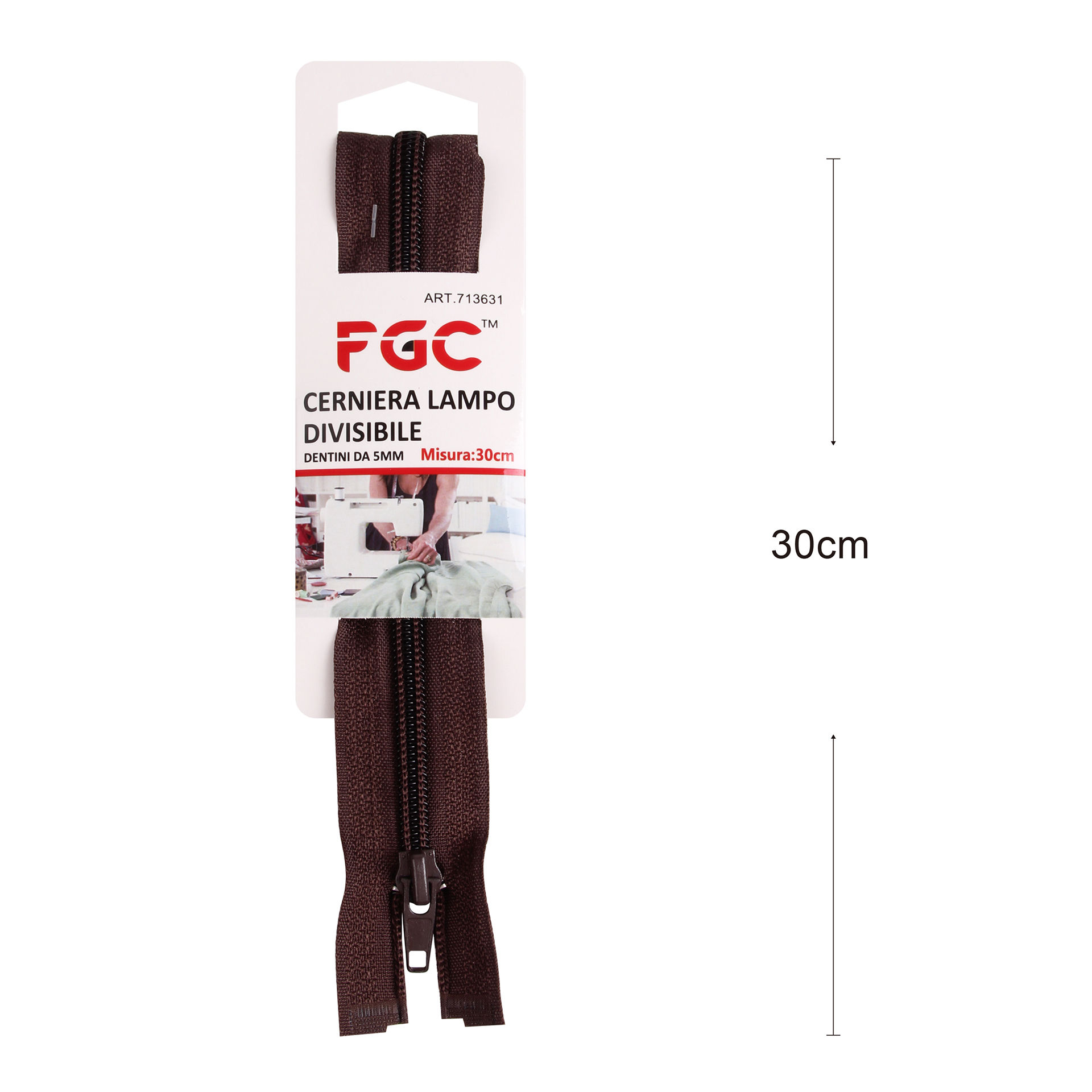 CERNIERA LAMPO DIVISIBILE 30CMHQ