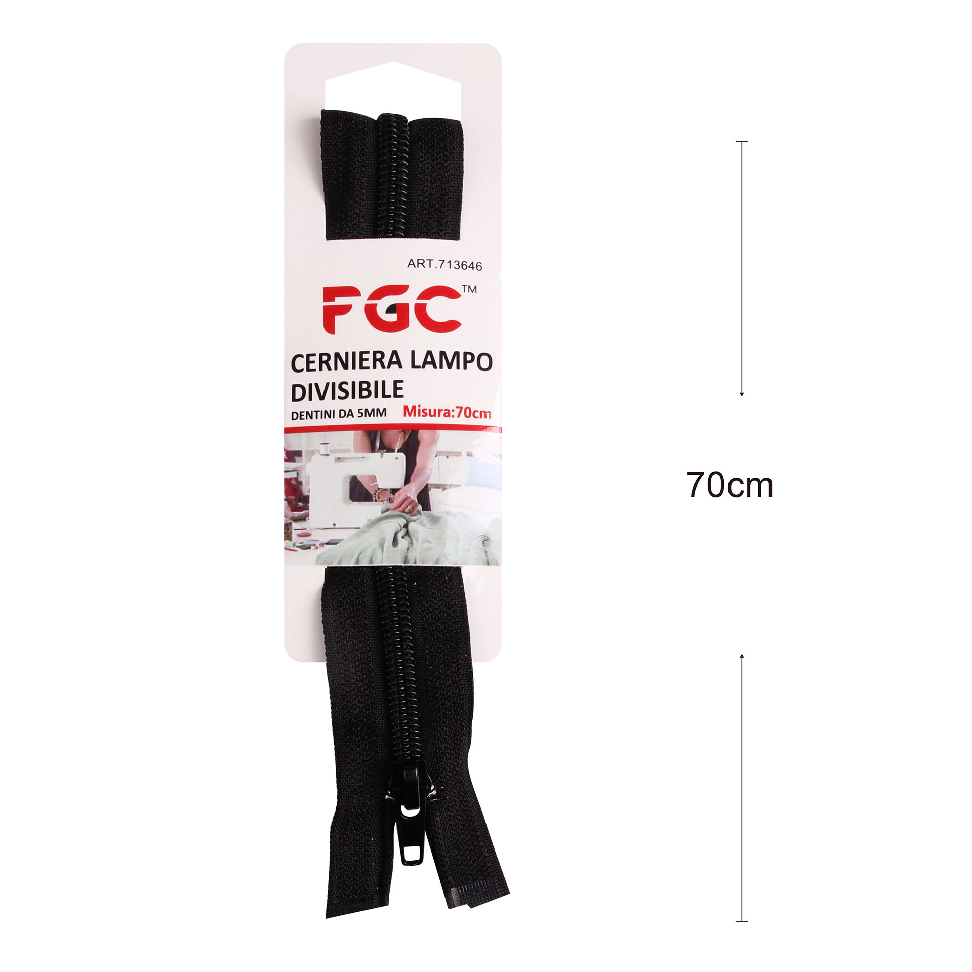 CERNIERA LAMPO DIVISIBILE 70CMHQ