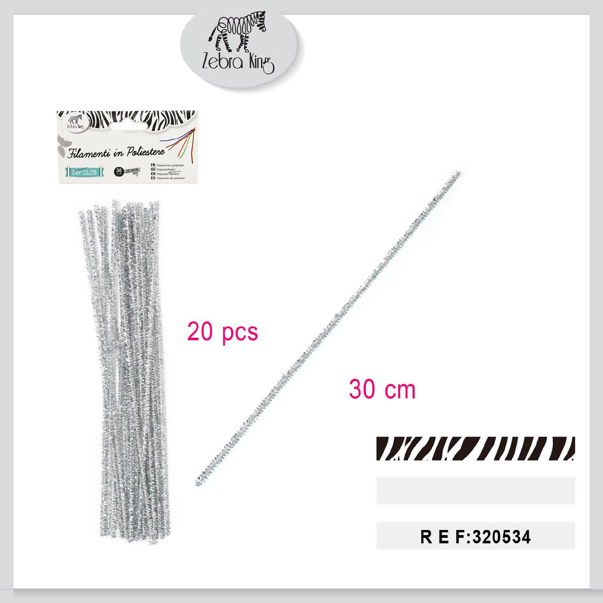 FILAMENTI IN POLIESTERE GRIGI 30CMParty Go