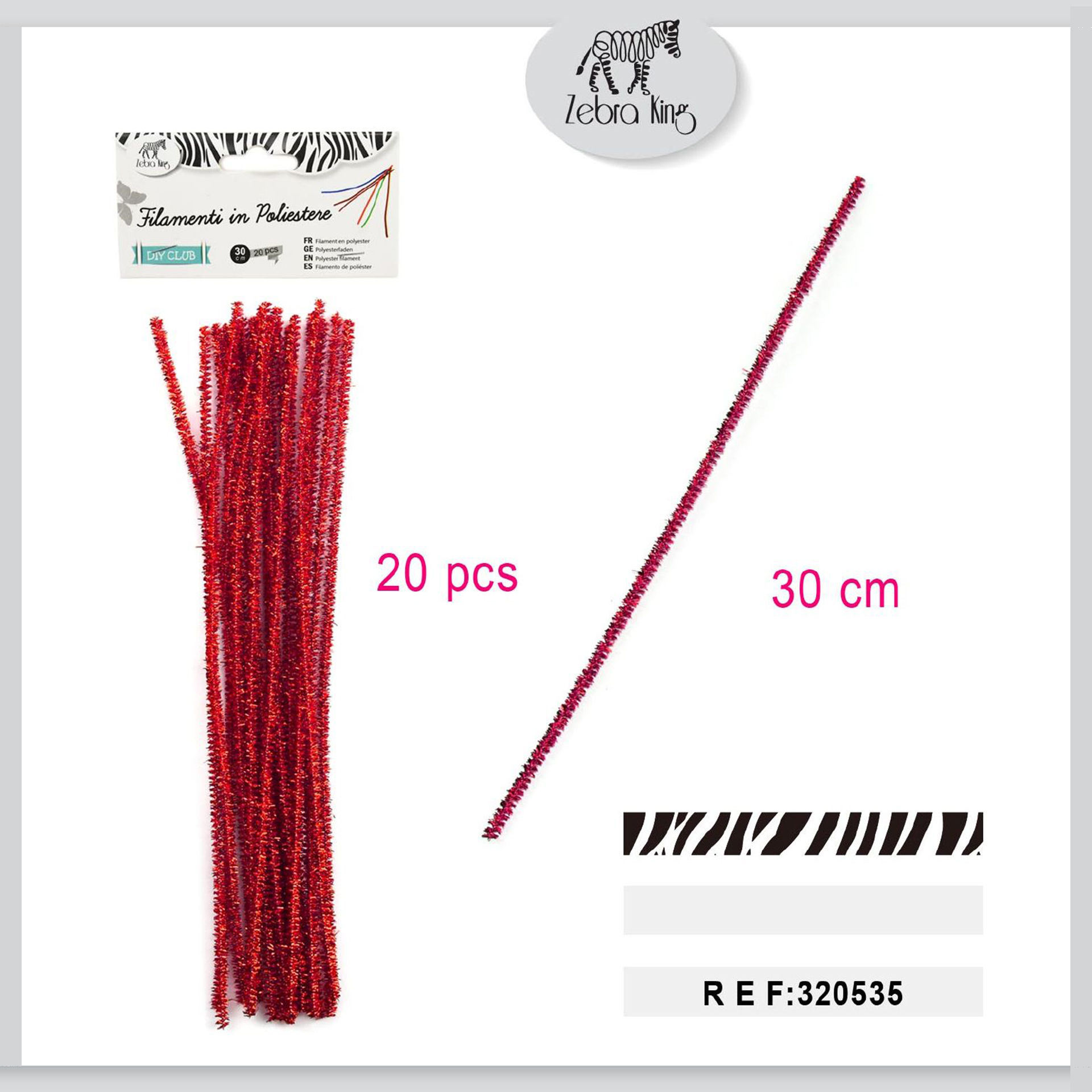 FILAMENTI IN POLIESTERE ROSSO 30CMParty Go