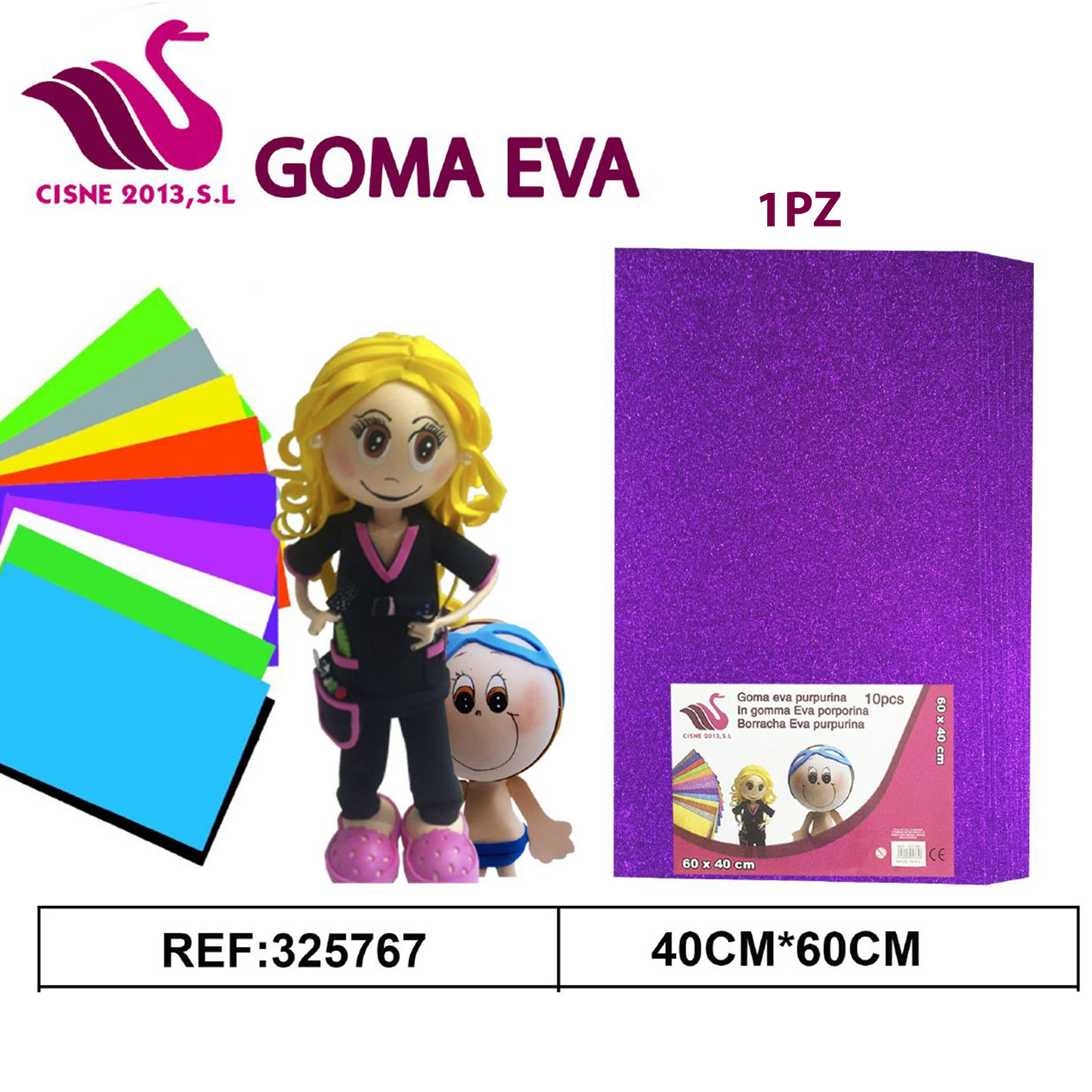GOMMA CREPLA GLITTER VIOLA CHIARO 40*60Party Go