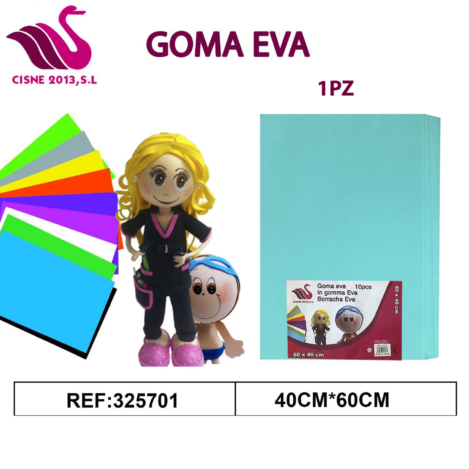 GOMMA CREPLA VERDE ACQUA 40*60Party Go