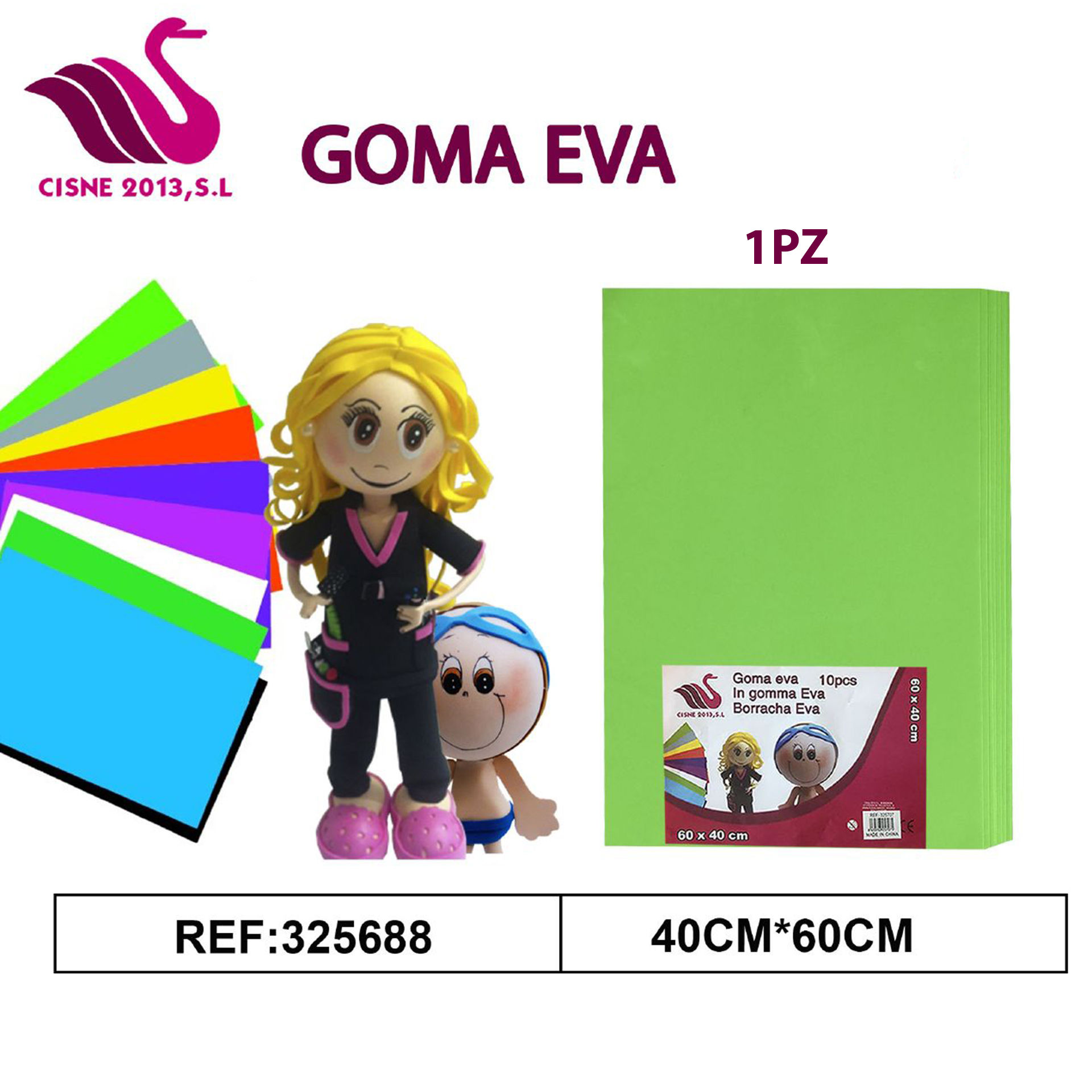 GOMMA CREPLA VERDE CHIARO 40*60Party Go