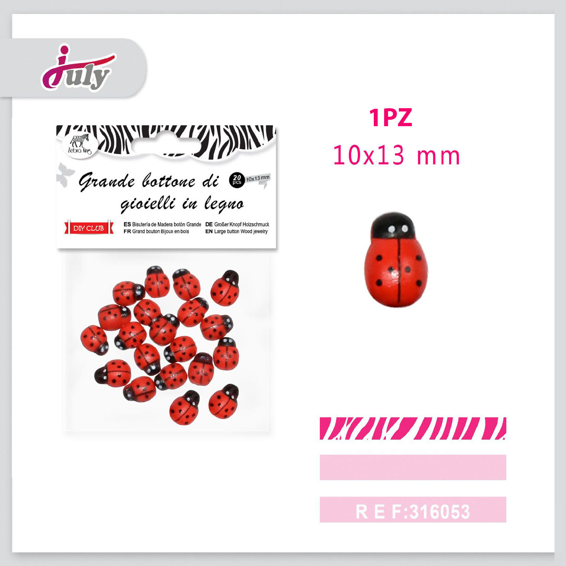 GRANDE BOTTONE DI GIOIELLI IN LEGNOParty Go