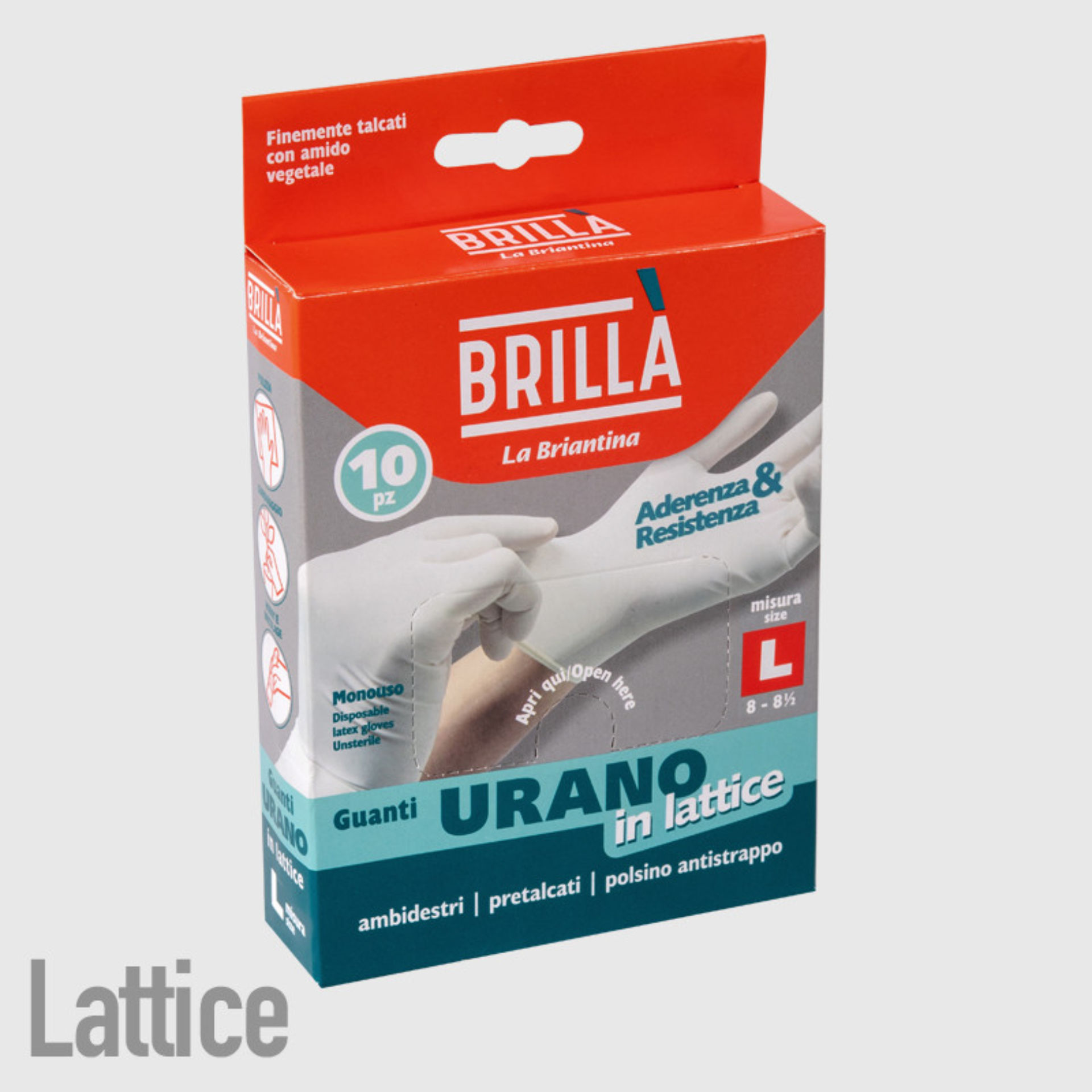 GUANTI LATTICE URANO 10 PZ GRANDE PURO LATTICELa Briantina