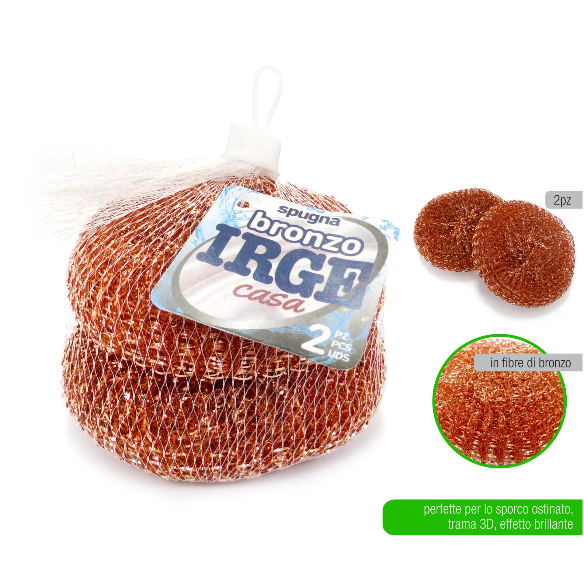 SFA SPUGNA ACCIAIO 2 PZ BRONZATA RETINAIrge