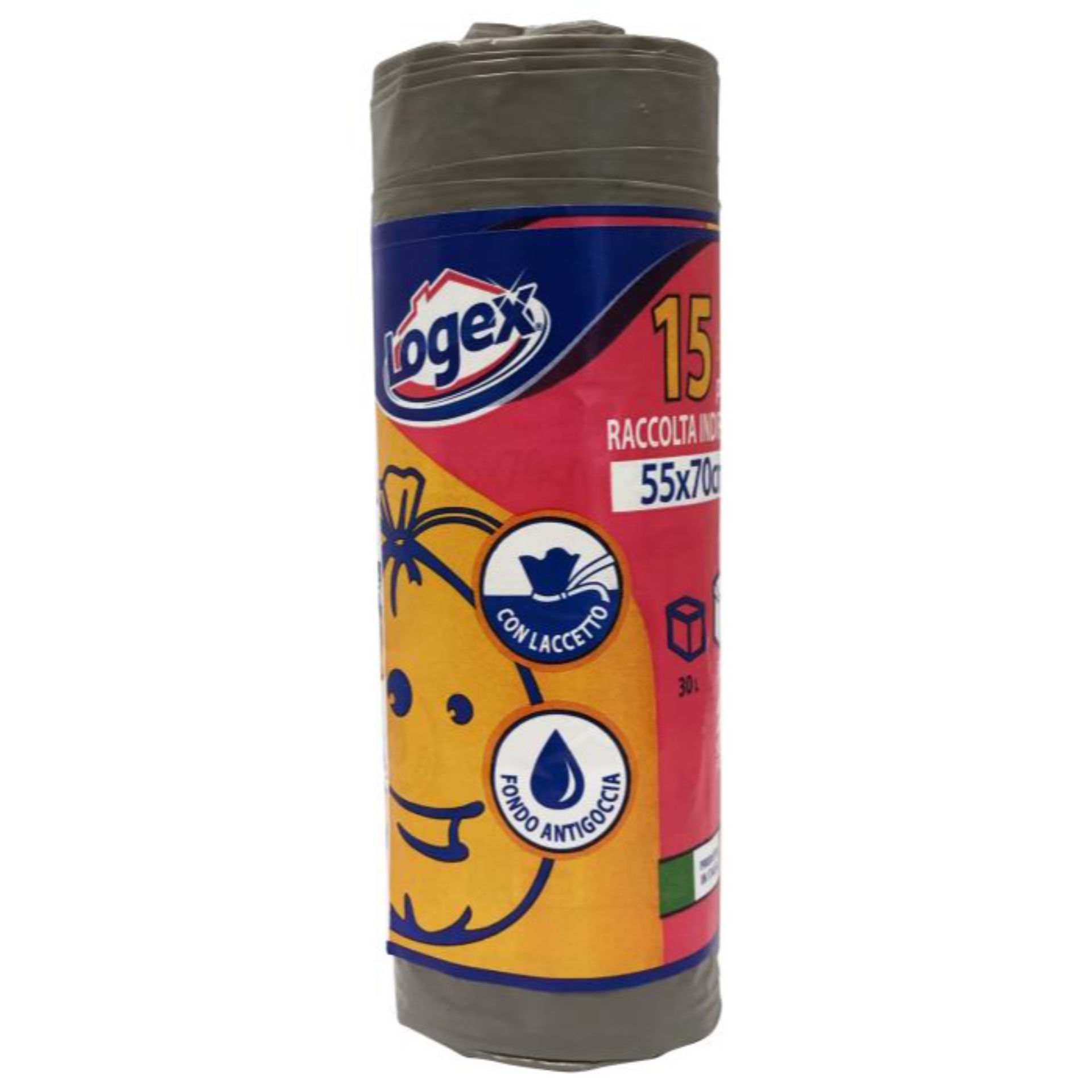LOGEX SACCO 50L 55X70 15PZ GRIGIO S.161Logex