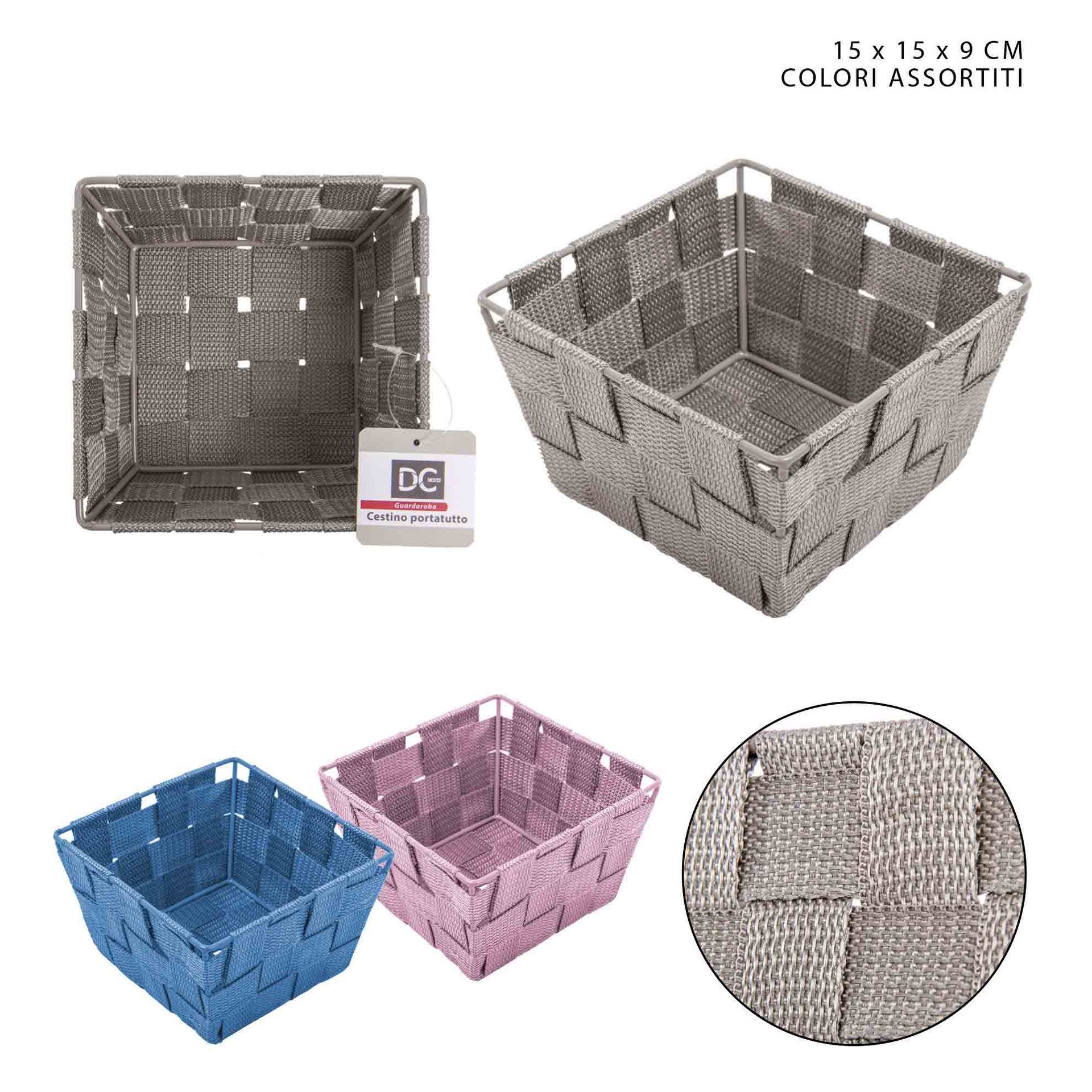 CESTINO PORTATUTTO IN PP 15X15X9CM ASS.Dc