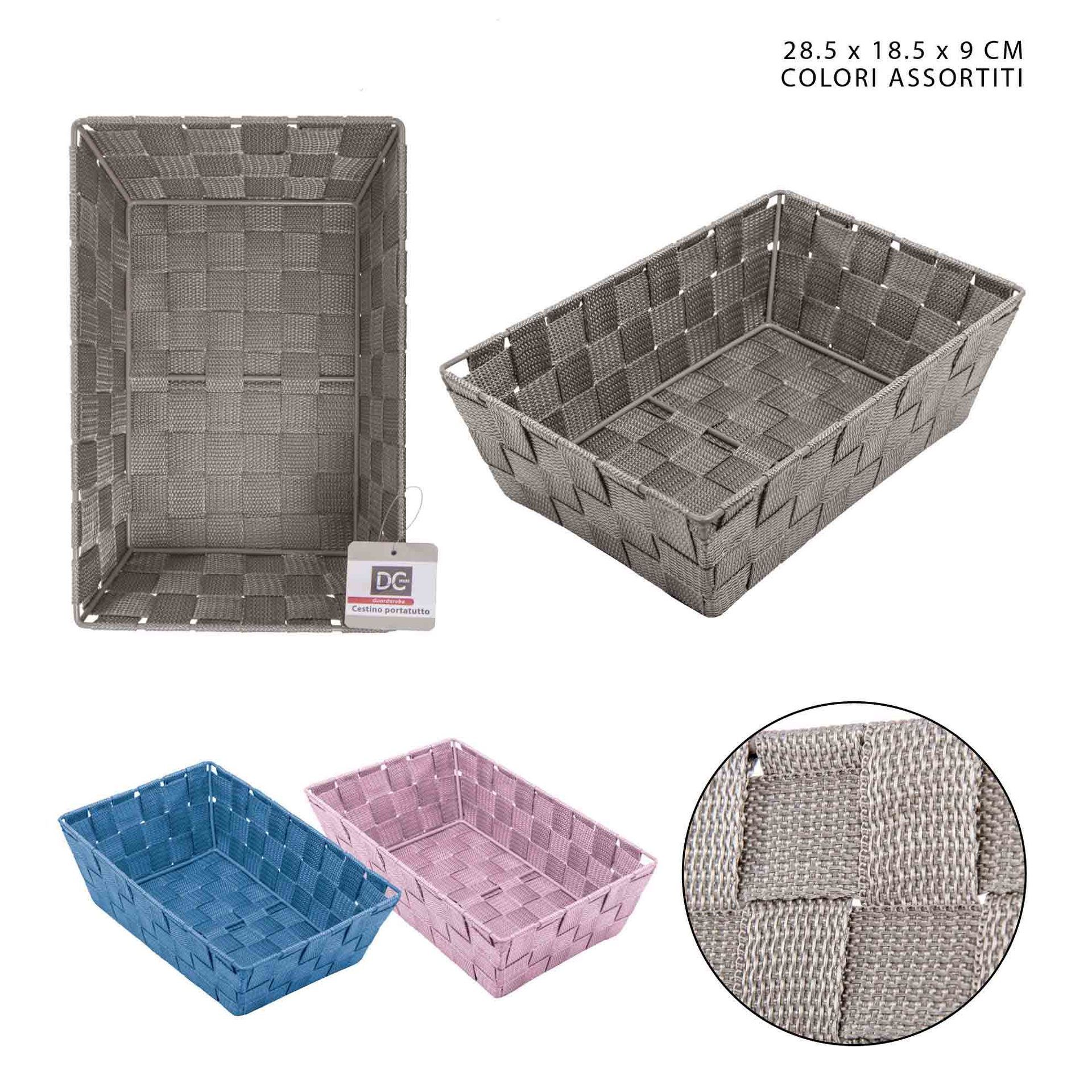 CESTINO PORTATUTTO IN PP 28.5X18.5X9CM ASS.Dc
