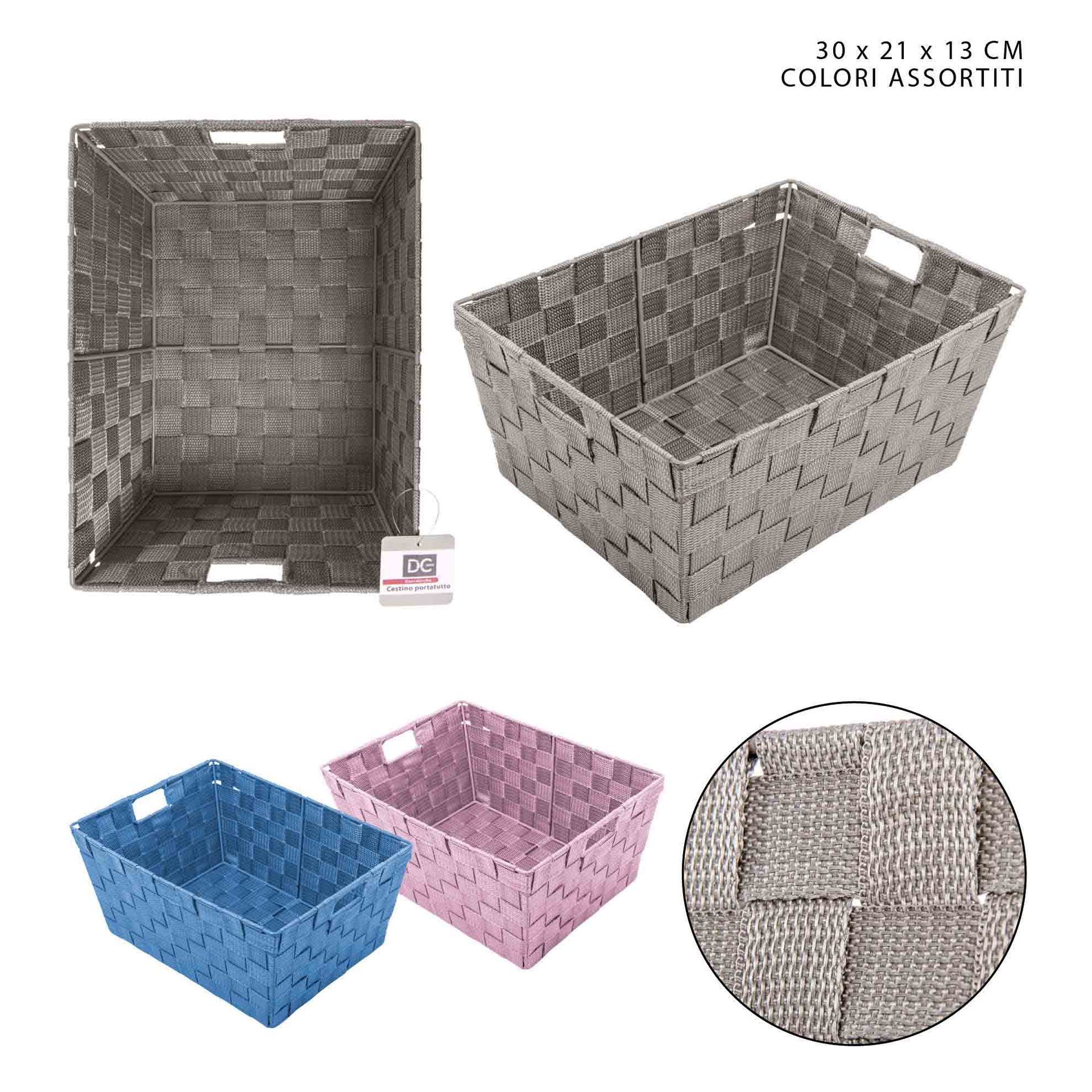 CESTINO PORTATUTTO IN PP 30X21X13CM ASS.Dc