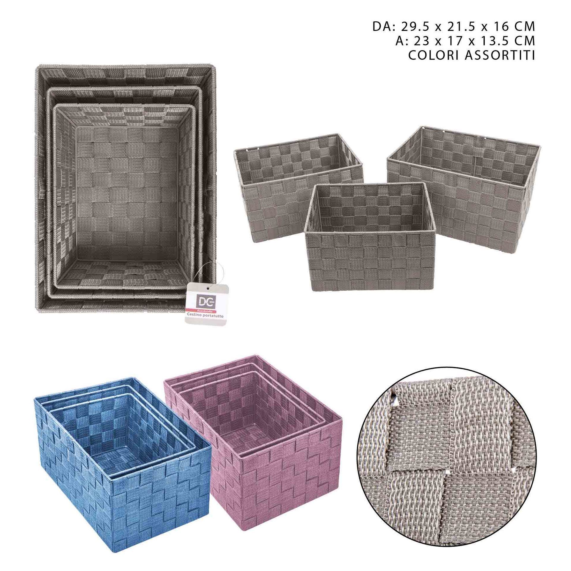 CESTINO PORTATUTTO IN PP 3PZ 23X17X13.5/29X21X16CMDc