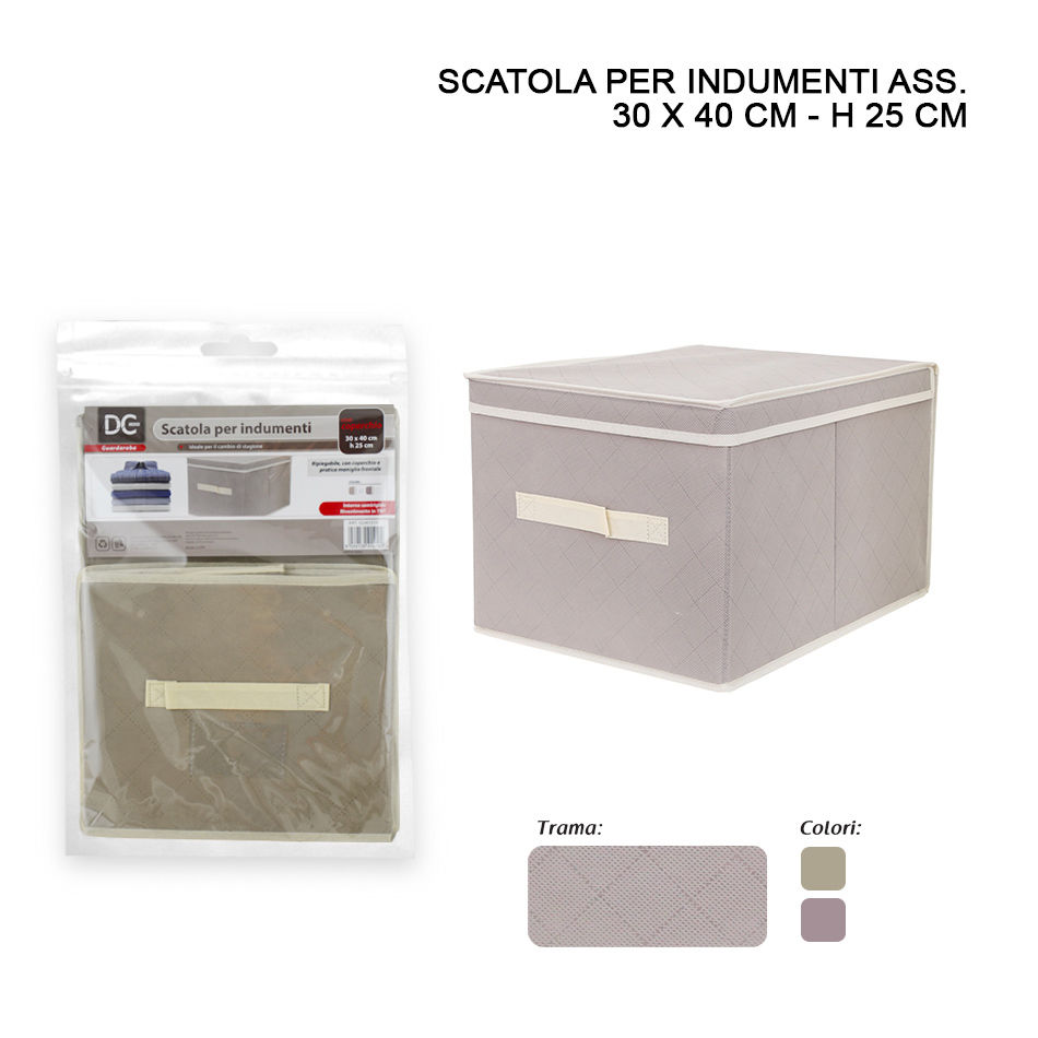 CONTENITORE TNT C/COP.+MAN. 30X40X25CM ASS.Dc