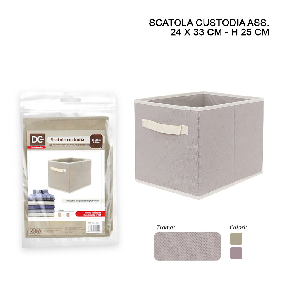 CONTENITORE TNT C/MAN. 24X33X25CM ASS.Dc