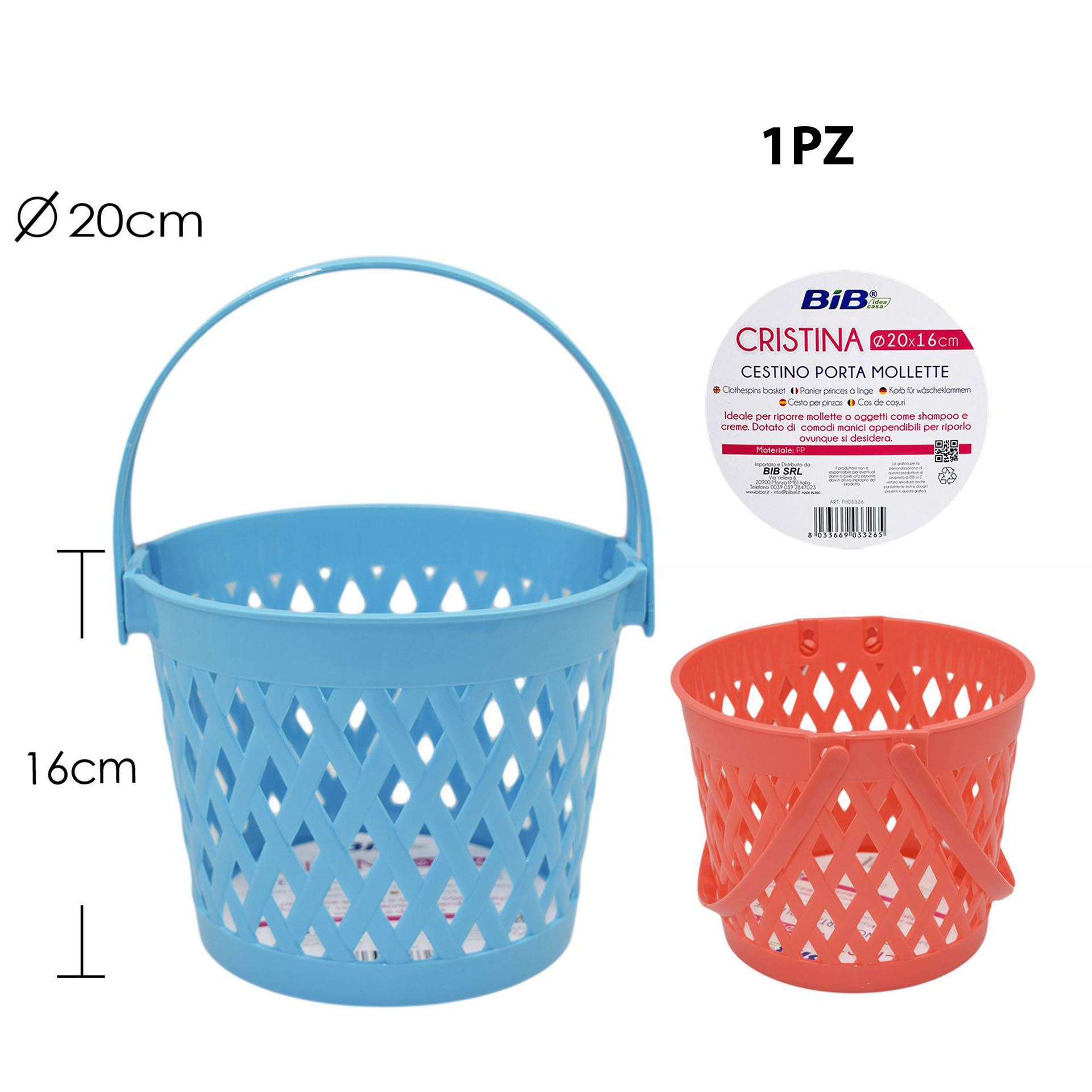 CESTINO PORTA MOLLETTE DOPPIA MANIGLIBib
