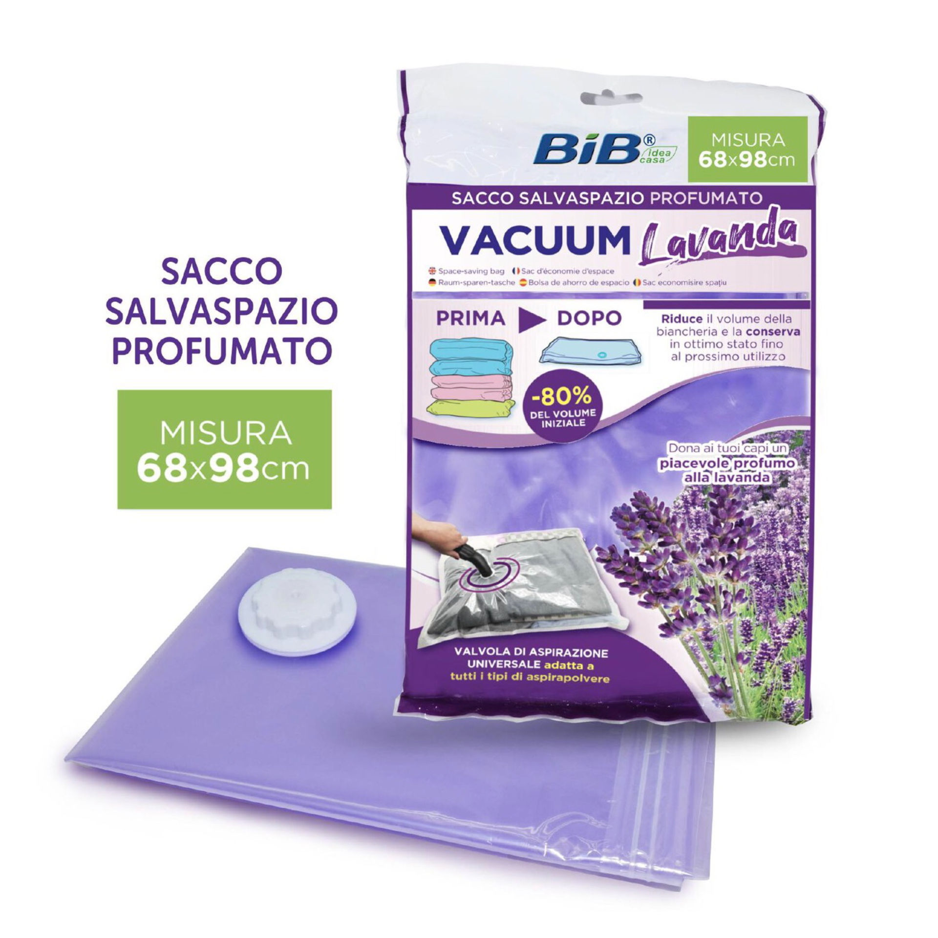 PRO--SACCO SOTTOVUOTO  LAVANDA 68X98Bib
